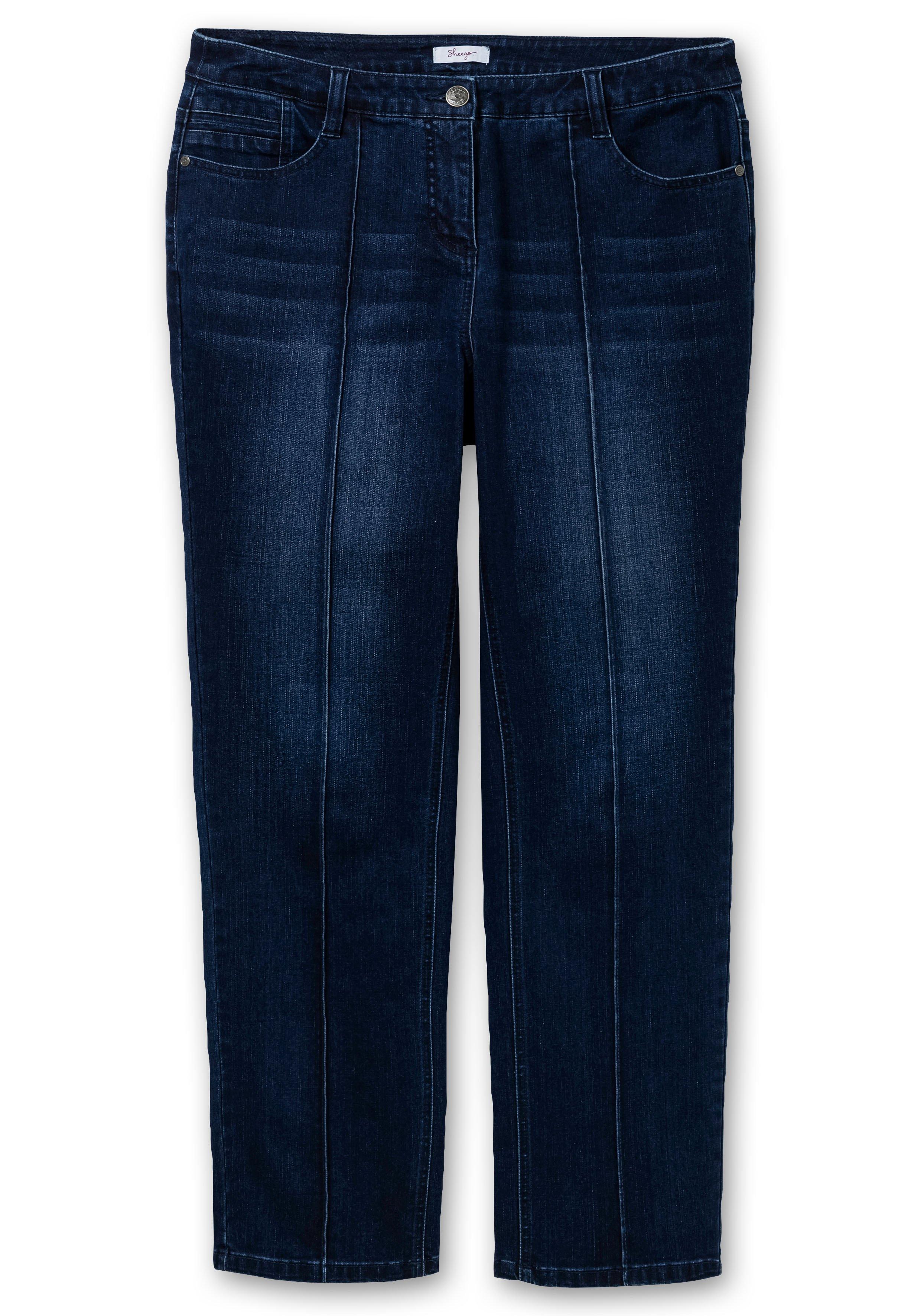 Jeans sheego | Biesen dark - mit blue Denim Gerade