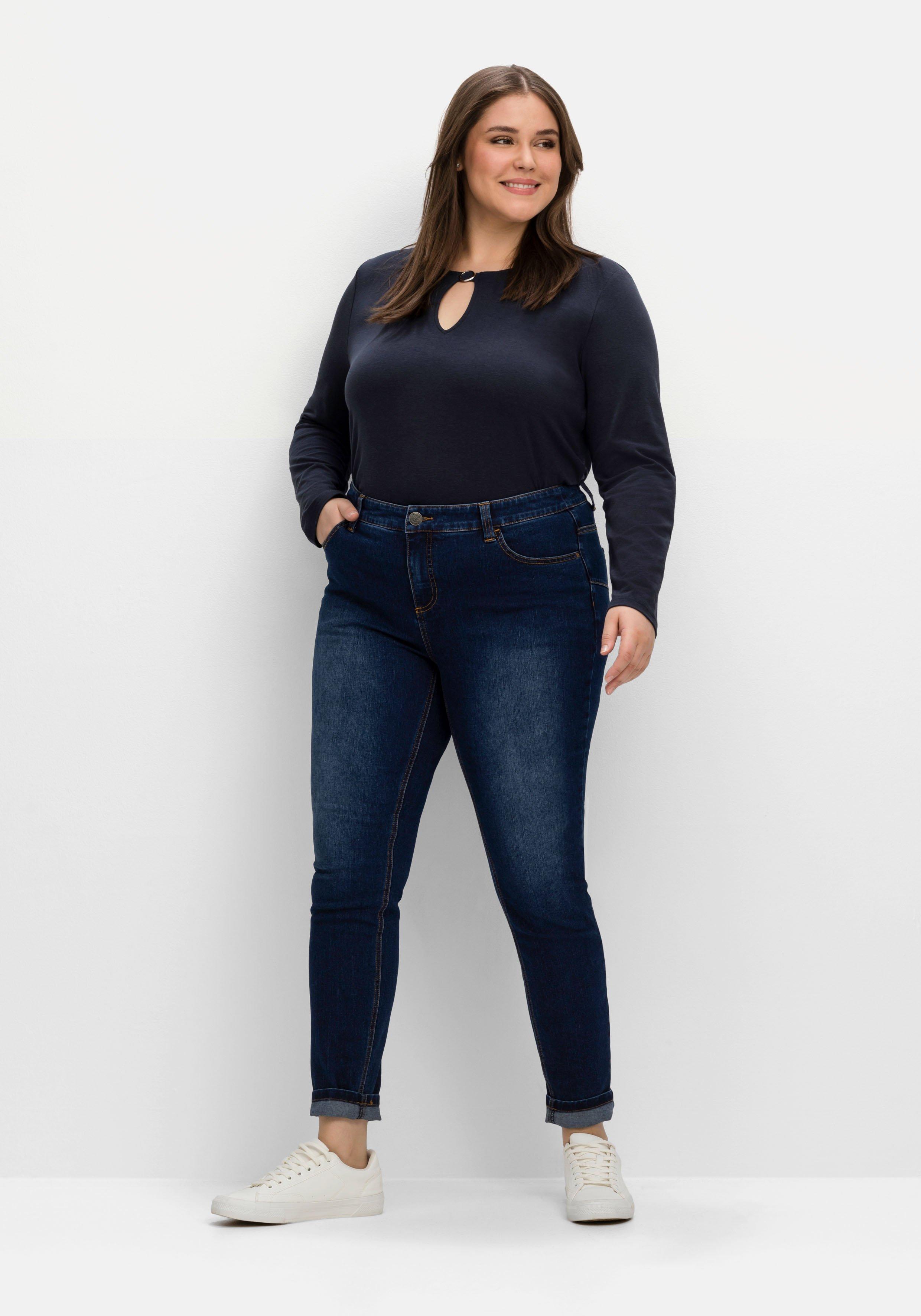 Skinny Jeans in | Denim Curvy-Schnitt black SUSANNE sheego 