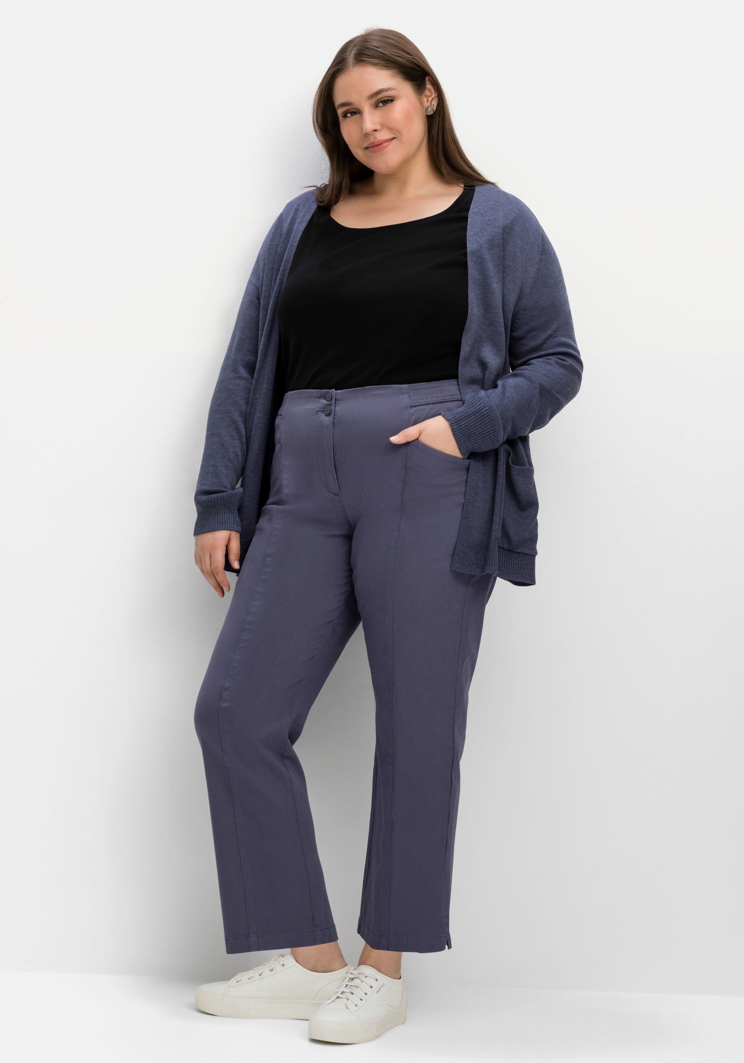 sheego Gerade Twillhose in Curvy-Schnitt PIA, mit Biesen vorn - indigo sheego