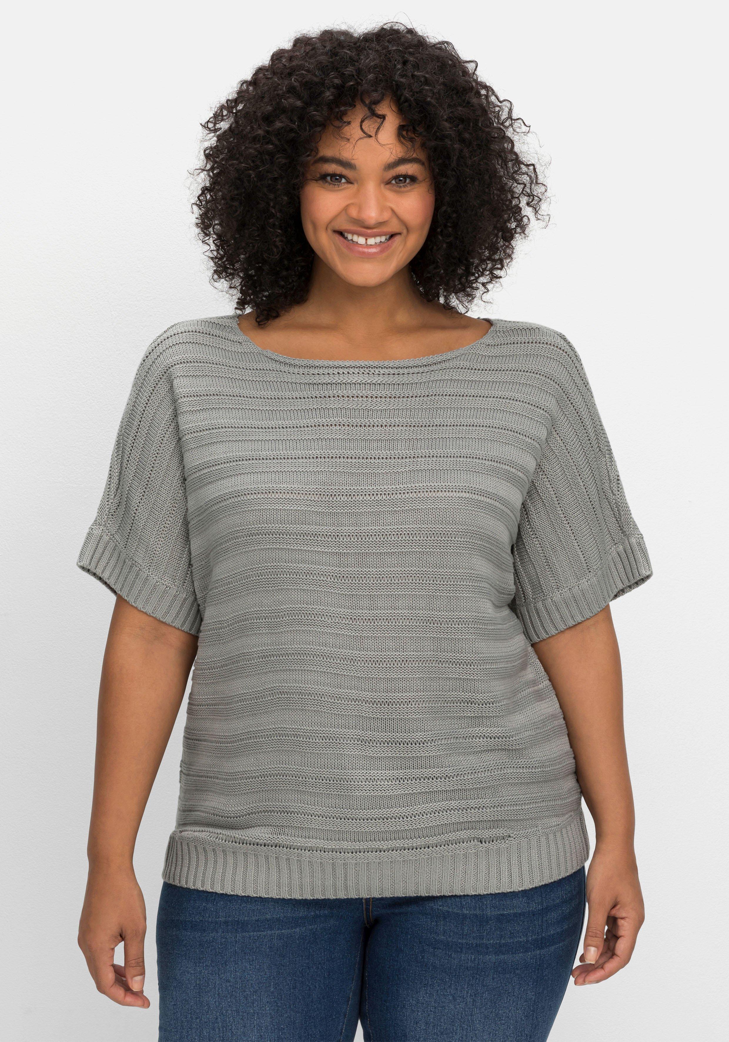 Damen Pullover & Strickjacken große Größen Kurzarm › Größe 56 | sheego ♥  Plus Size Mode