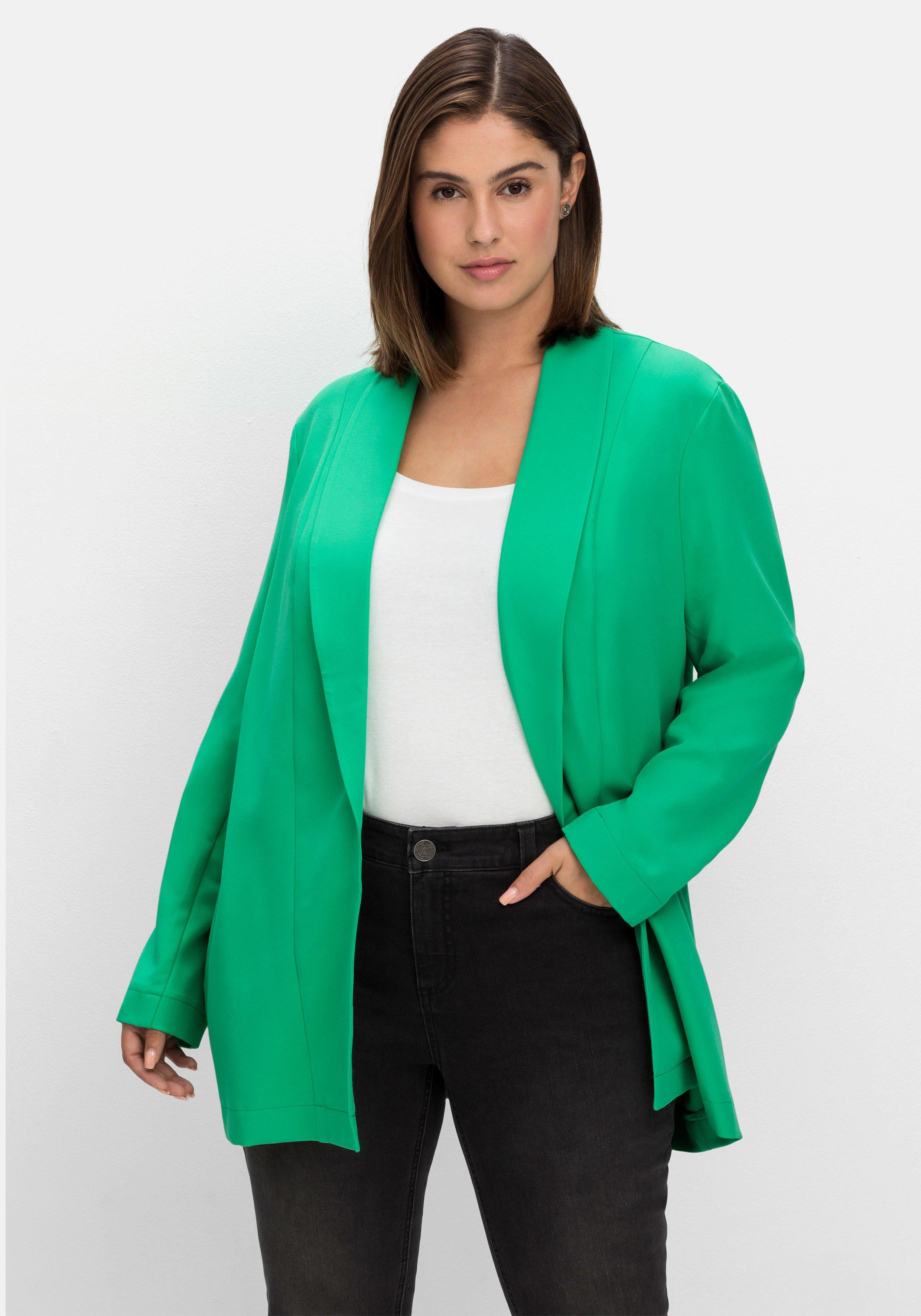 sheego Blazer mit Schalkragen und Taschen - blattgrün sheego