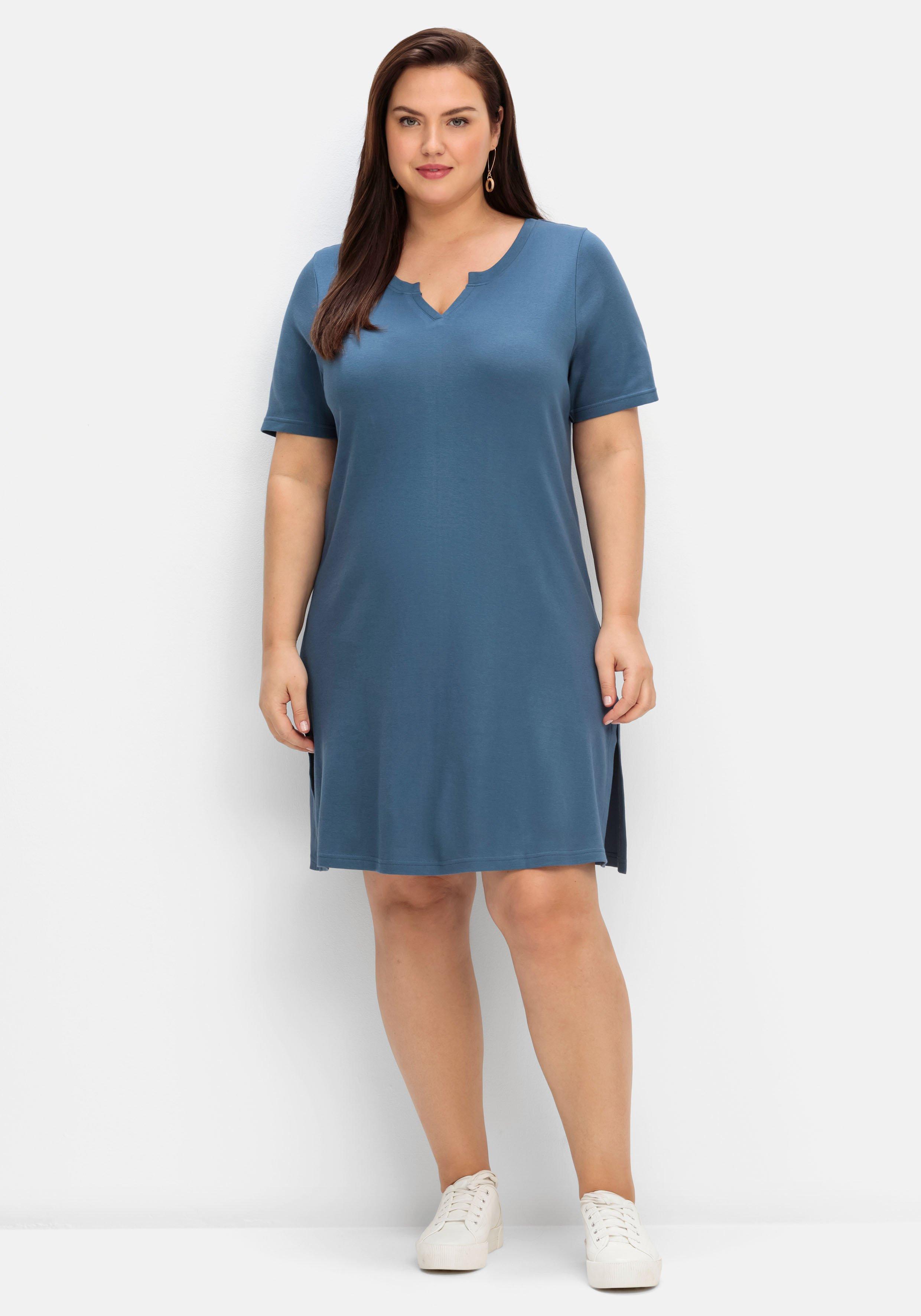 | Plus Mode große Size ♥ Größen kurz sheego blau Shirtkleider