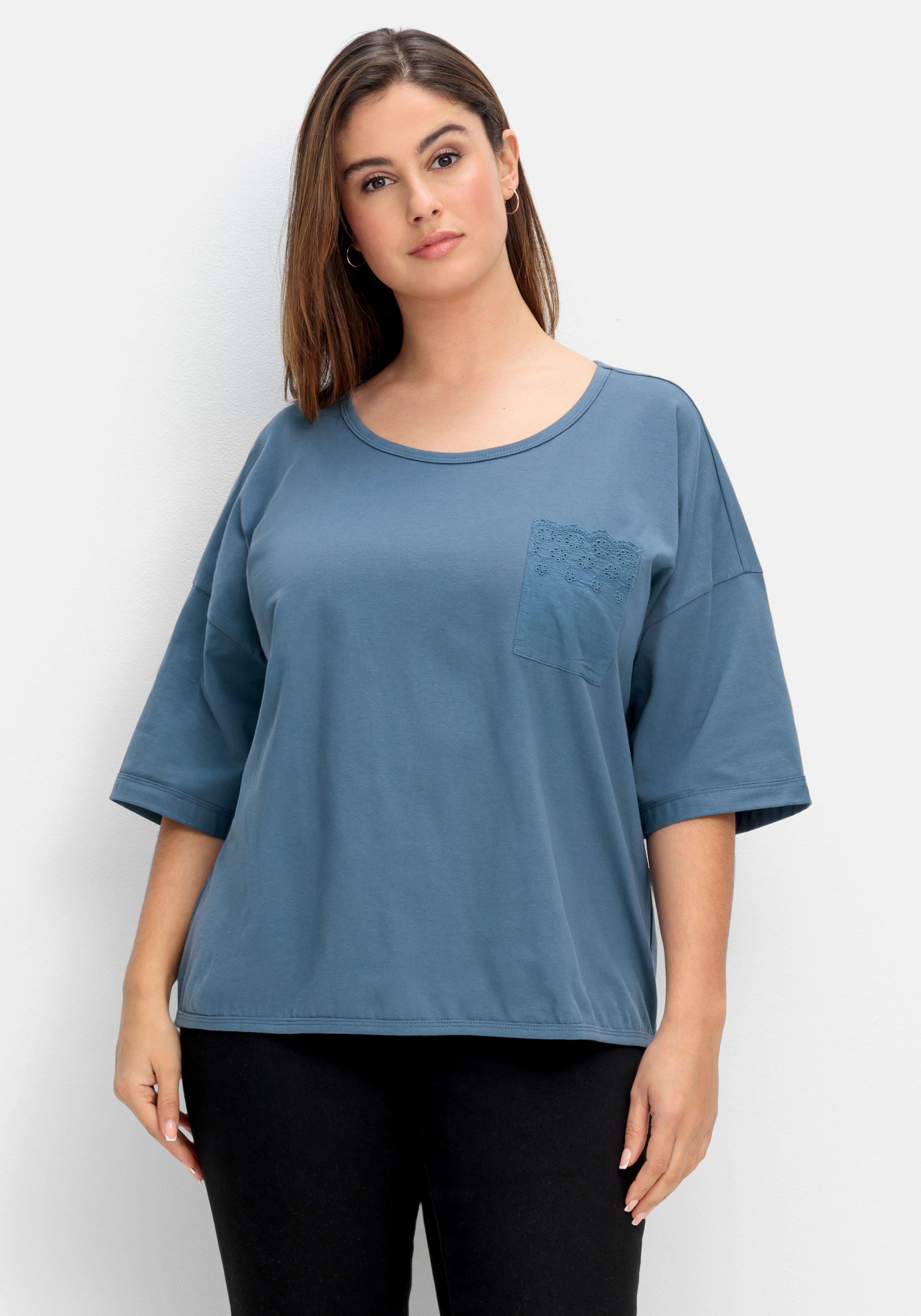 ♥ großen Größe › Größen sheego Size in Shirts blau 58 Plus Tops Günstige & | Mode