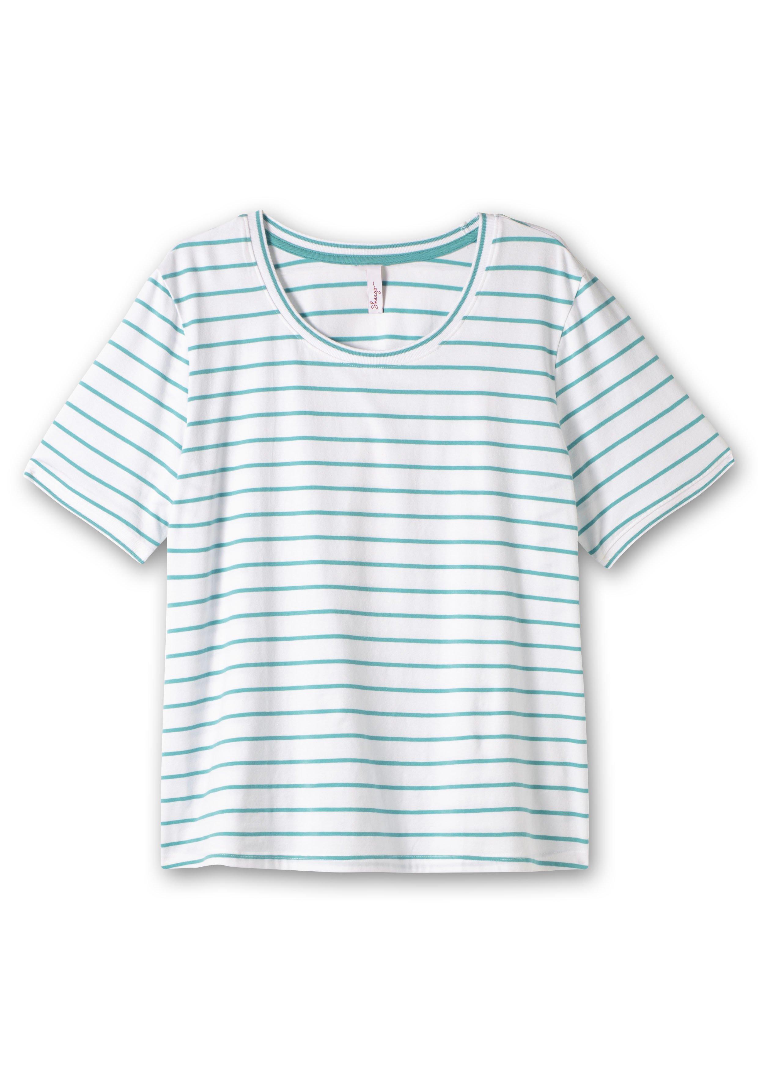 Oversized-Shirt mit garngefärbten Ringeln aqua | sheego 