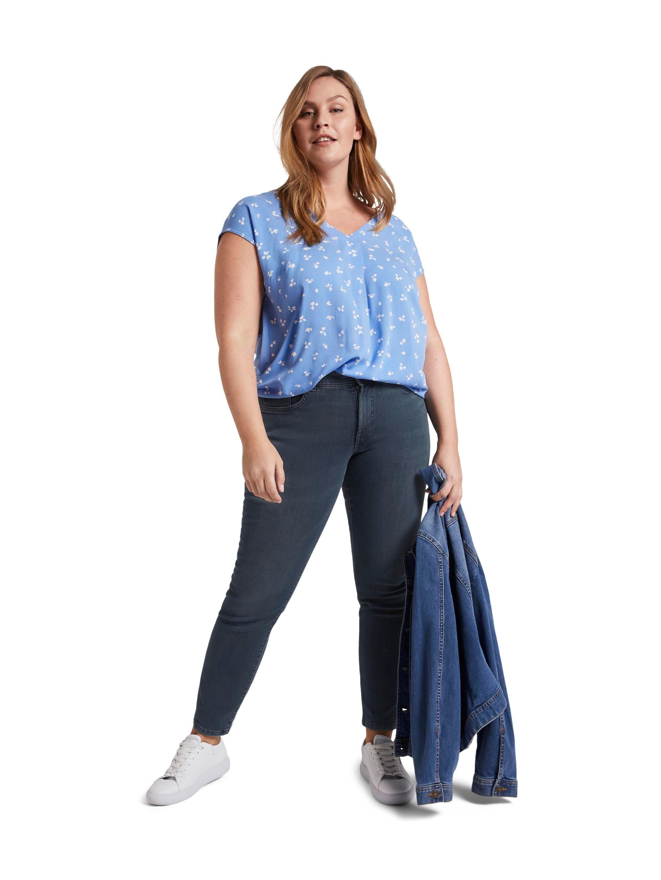 TOM TAILOR Plus Slim Jeans mit Shaping-Effekt am Bauch - dark blue Denim sheego