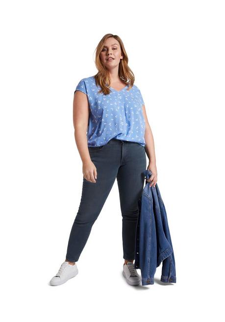 Slim Jeans mit Shaping-Effekt am Bauch - dark blue Denim - 44