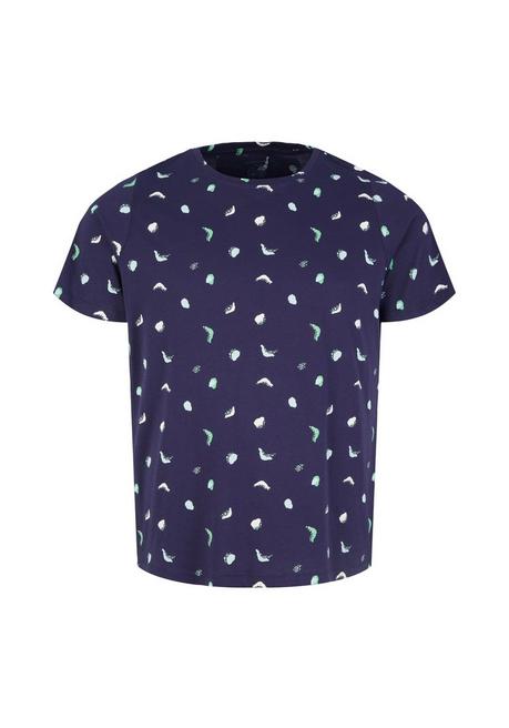 T-Shirt mit Alloverprint, aus weicher Baumwolle - nachtblau gemustert - 44