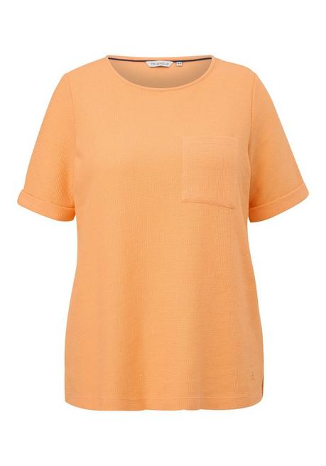 Shirt aus Waffelpiqué, mit Brusttasche - orange - 44