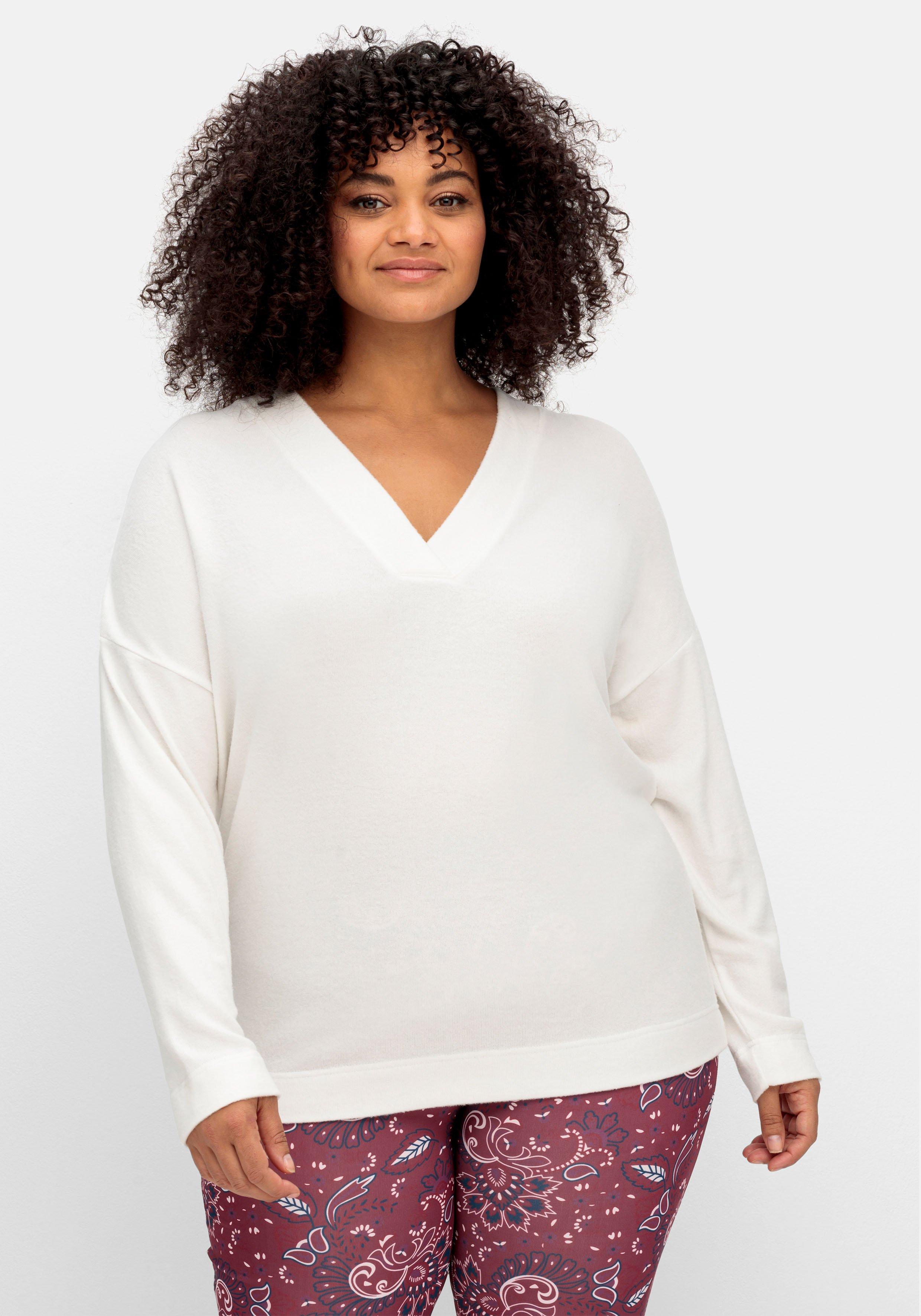 sheego by Joe Browns Oversize-Sweatshirt mit Stickerei hinten - offwhite sheego