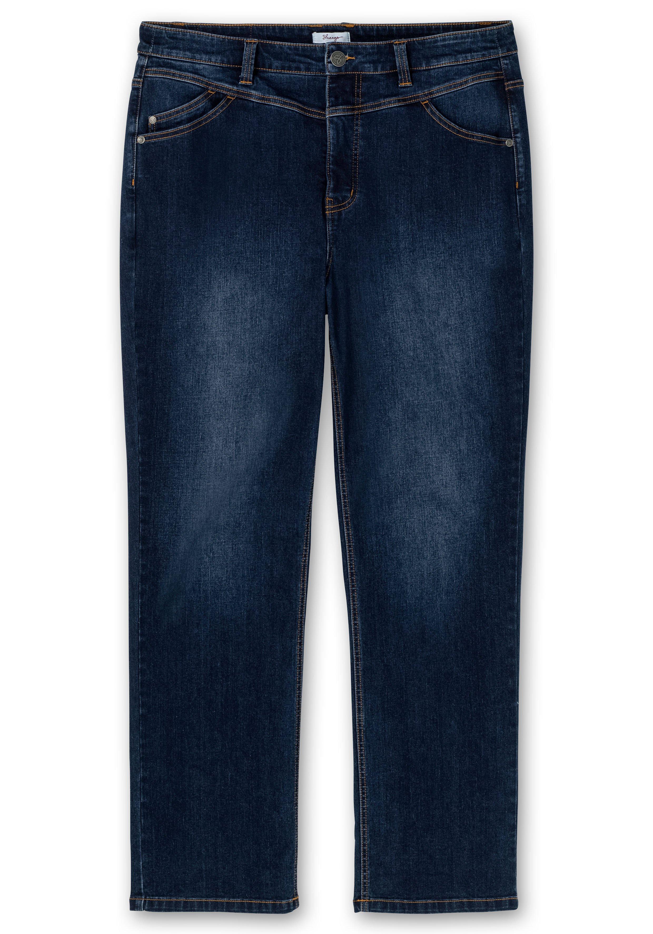 Gerade kräftigen blue bei sheego sehr Beinen - Stretch-Jeans, | dark Denim