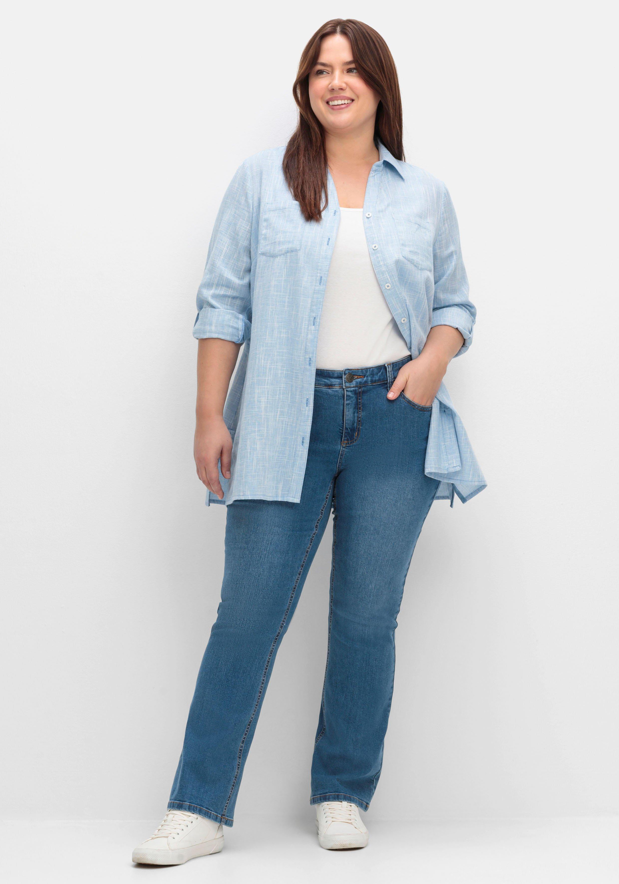 sheego Bootcut-Jeans in Curvy-Schnitt SUSANNE - blue Denim sheego