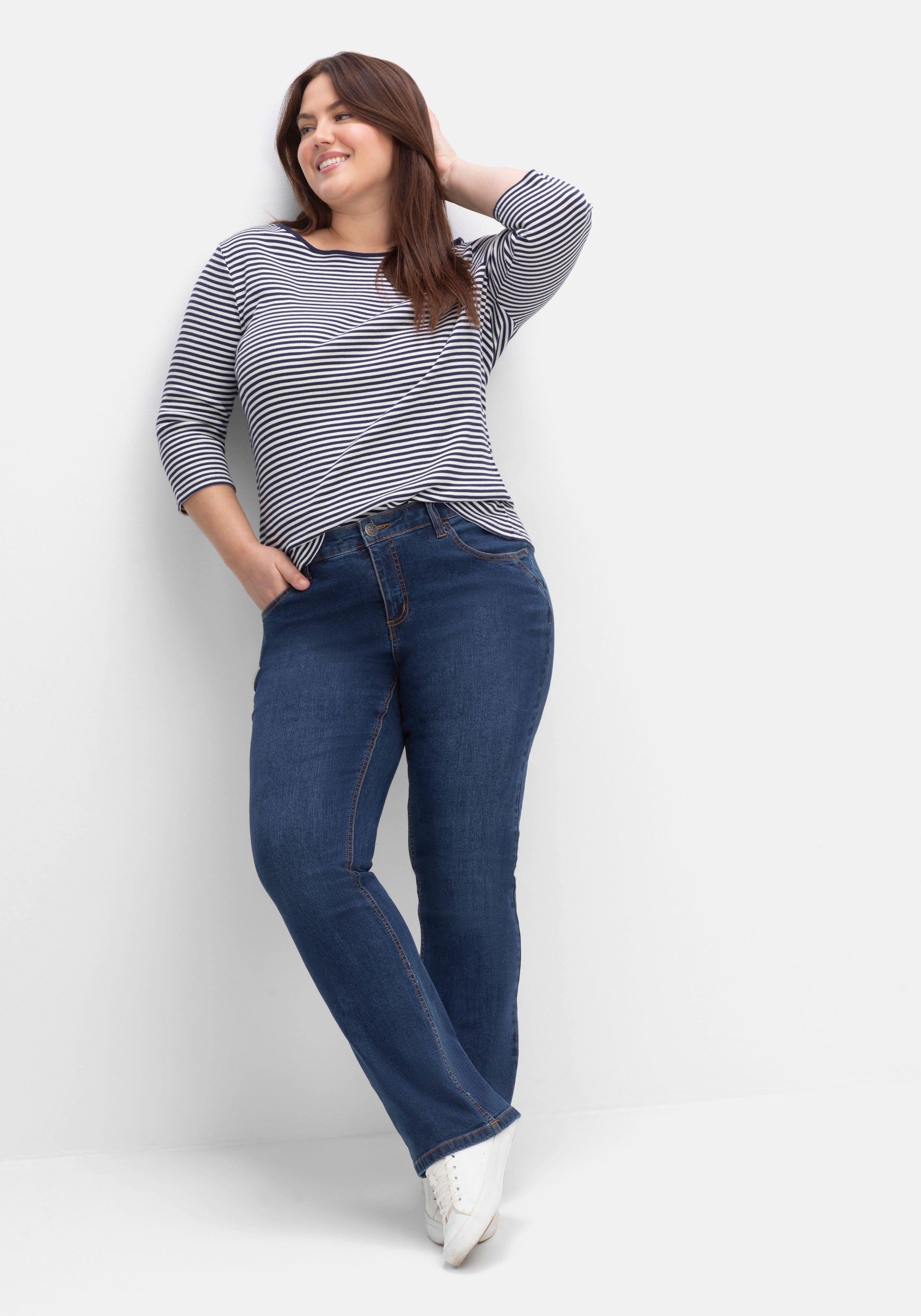 sheego Bootcut-Jeans in Curvy-Schnitt SUSANNE - dark blue Denim sheego