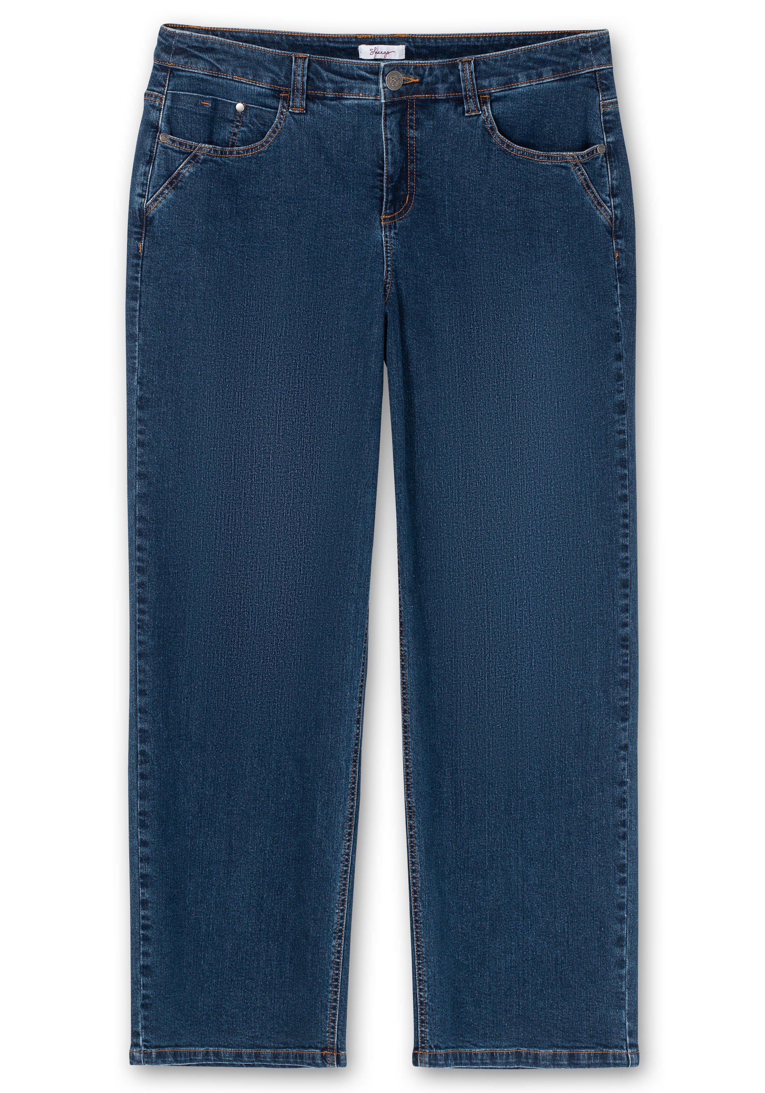 Denim Curvy-Schnitt Weite Jeans | in blue dark sheego ELLA -
