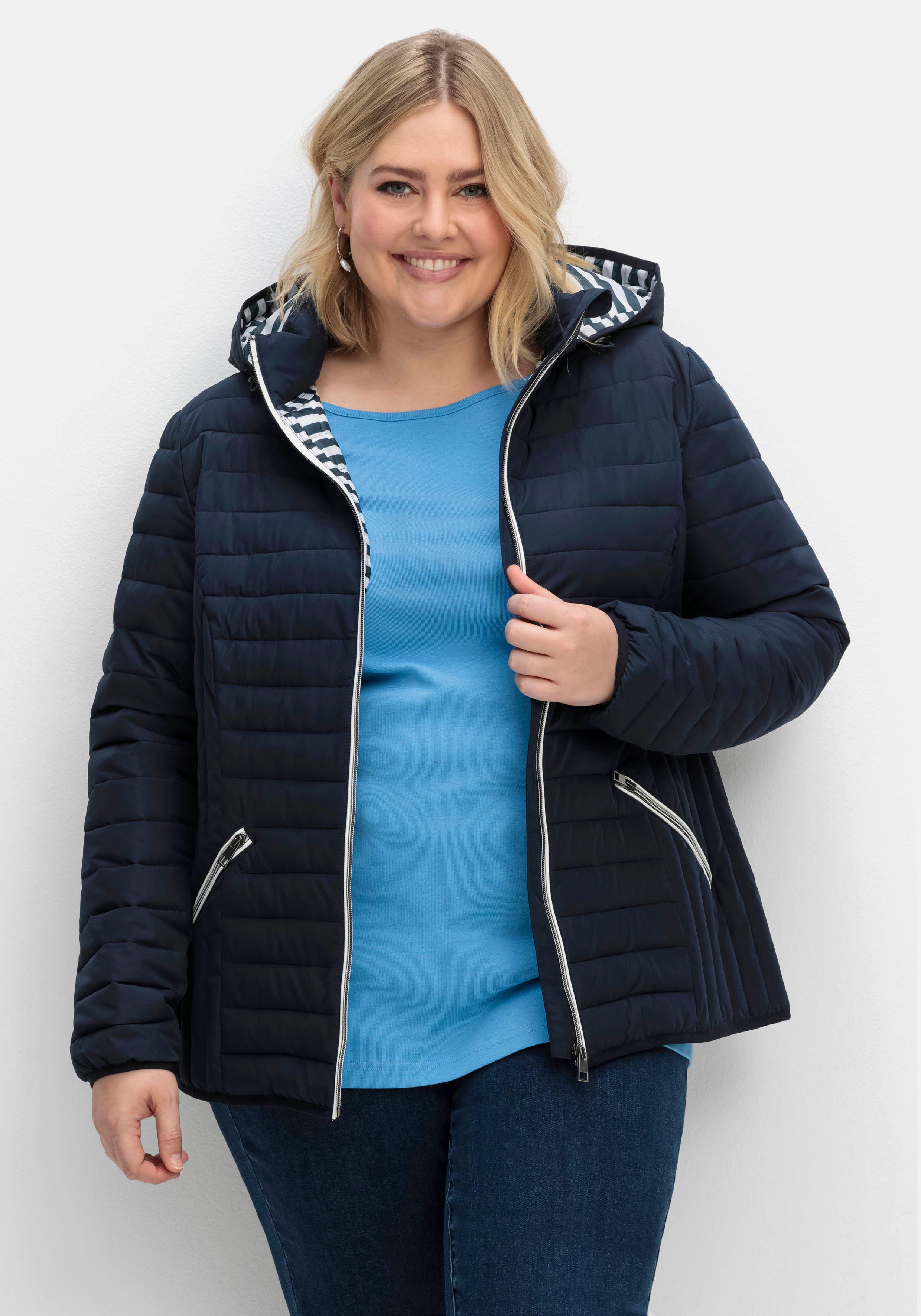 sheego Leichte Steppjacke mit abnehmbarer Kapuze - nachtblau sheego