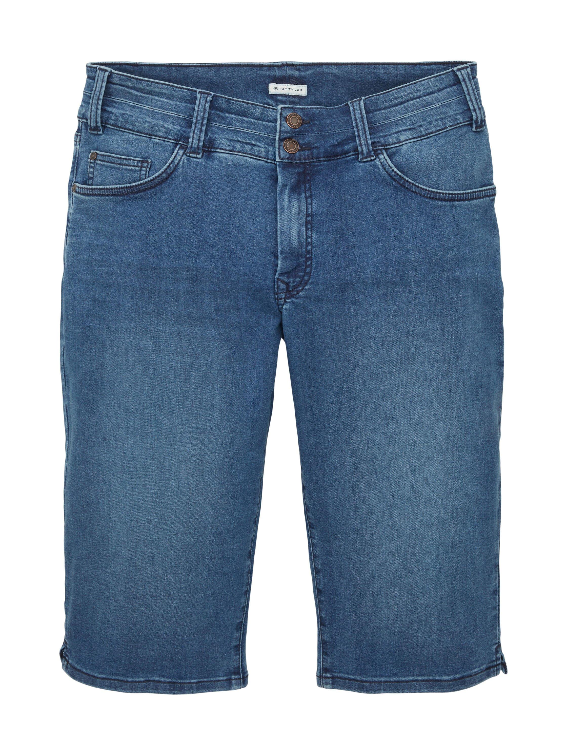 TOM TAILOR Plus Caprijeans mit Used-Effekten - blue Denim sheego