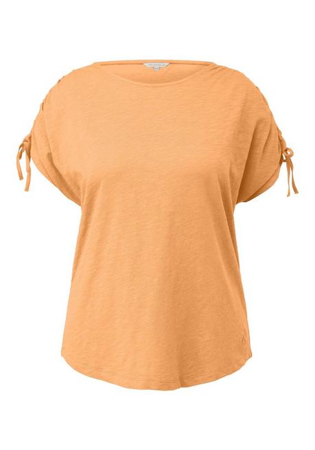 Shirt mit Raffungen am Ärmel, aus Flammgarn-Jersey - orange - 44