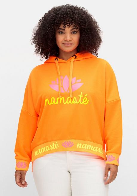 Kapuzensweatshirt mit Yoga-Frontprint - orange - 40