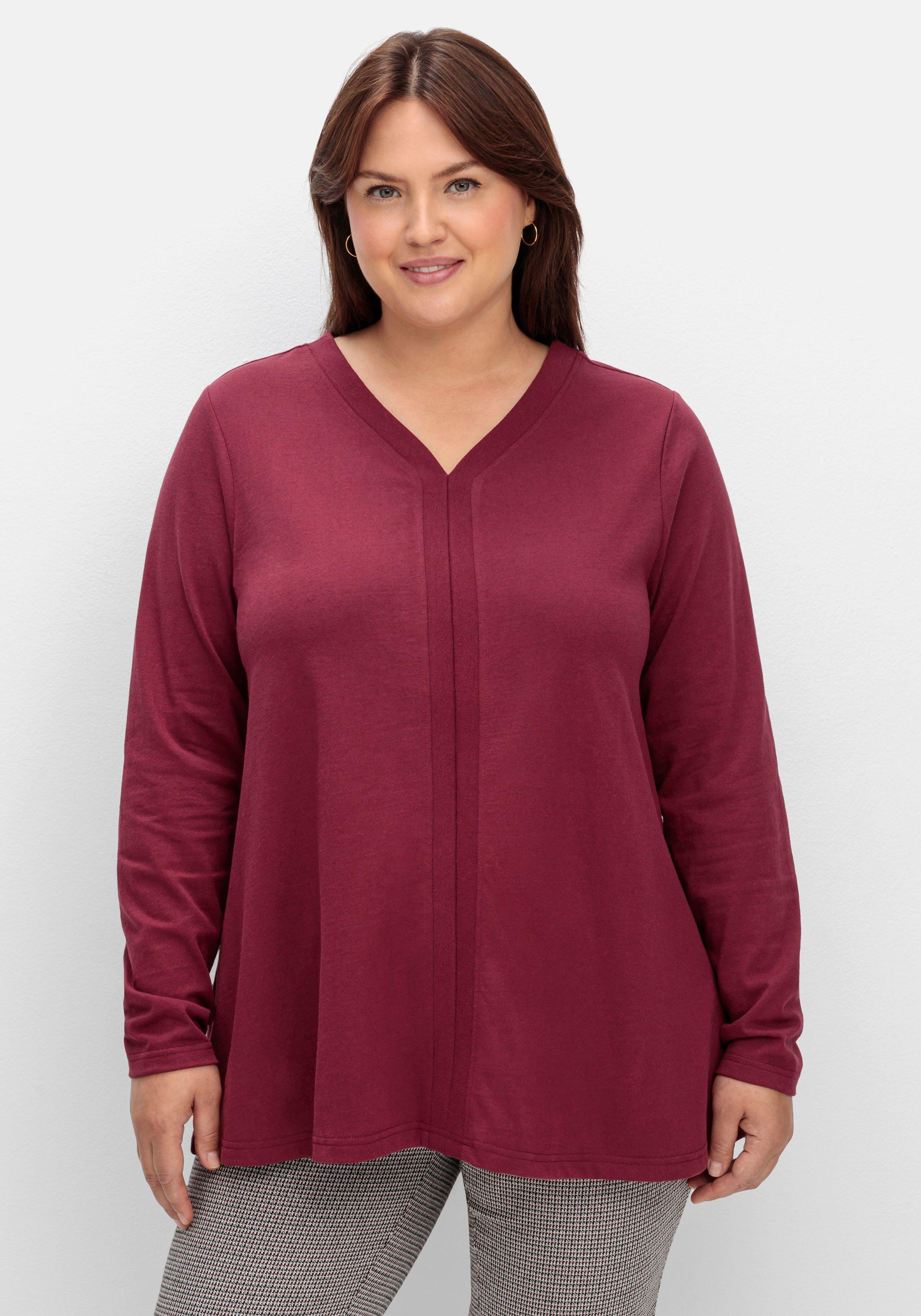 Langarmshirts große Größen rot › Größe 58 | sheego ♥ Plus Size Mode