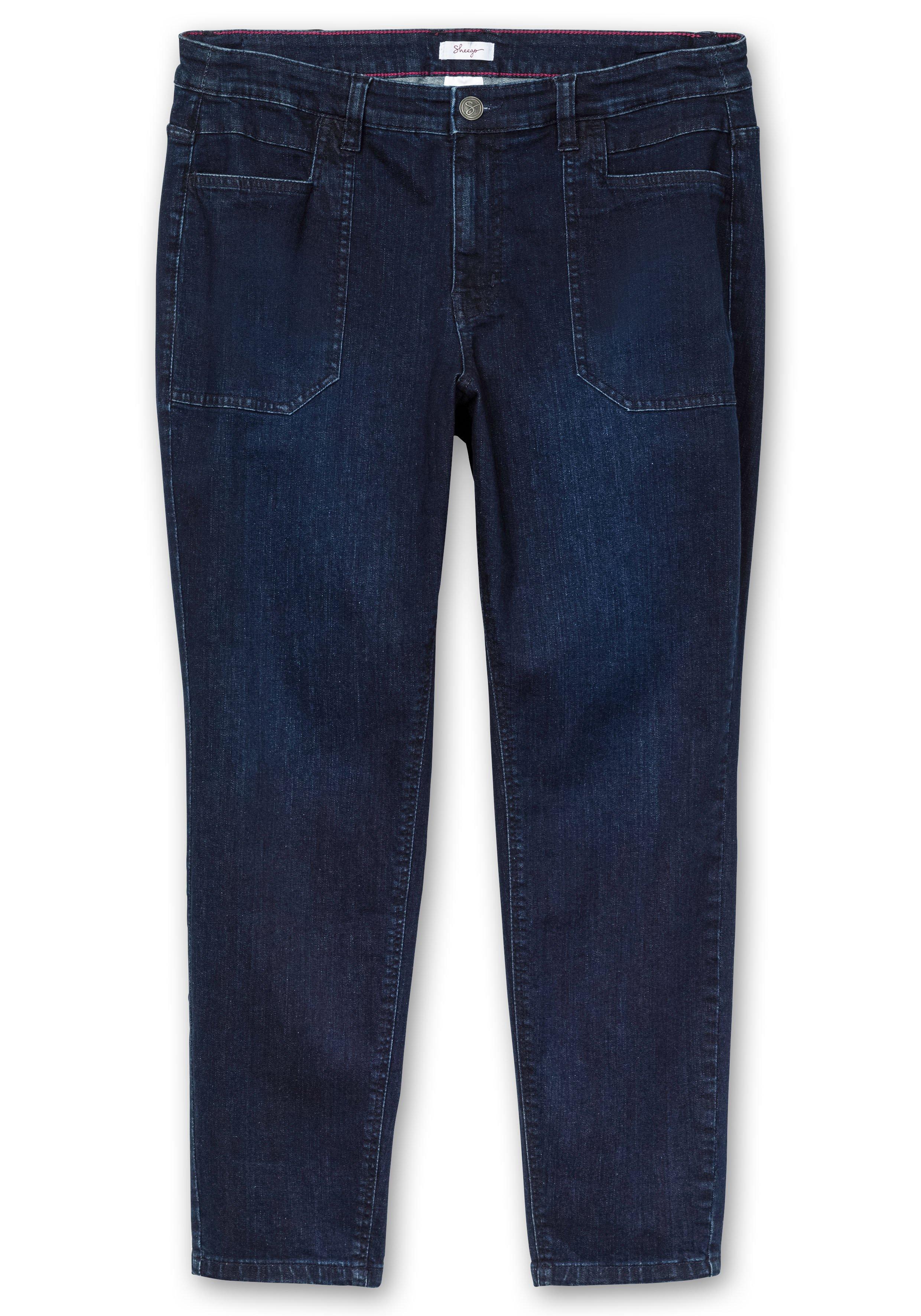 Jeansjacke mit Form - Blumenstickerei, sheego | Denim taillierte blue