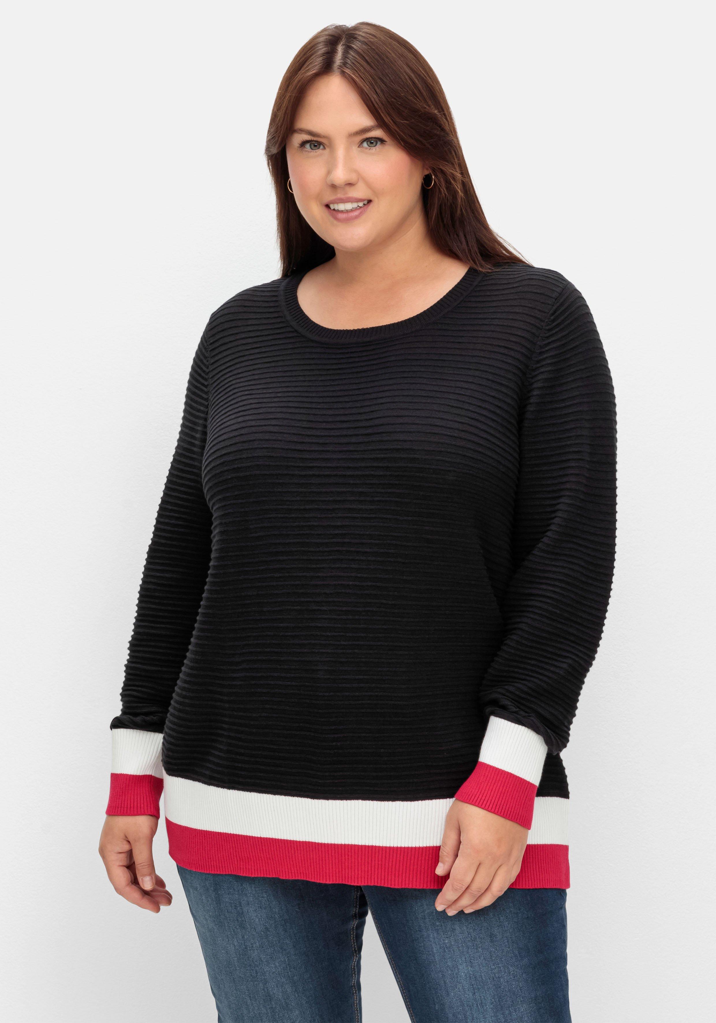 schwarz & Größe Pullover Plus › Größen Strickjacken ♥ Mode 40 Size sheego Damen große |