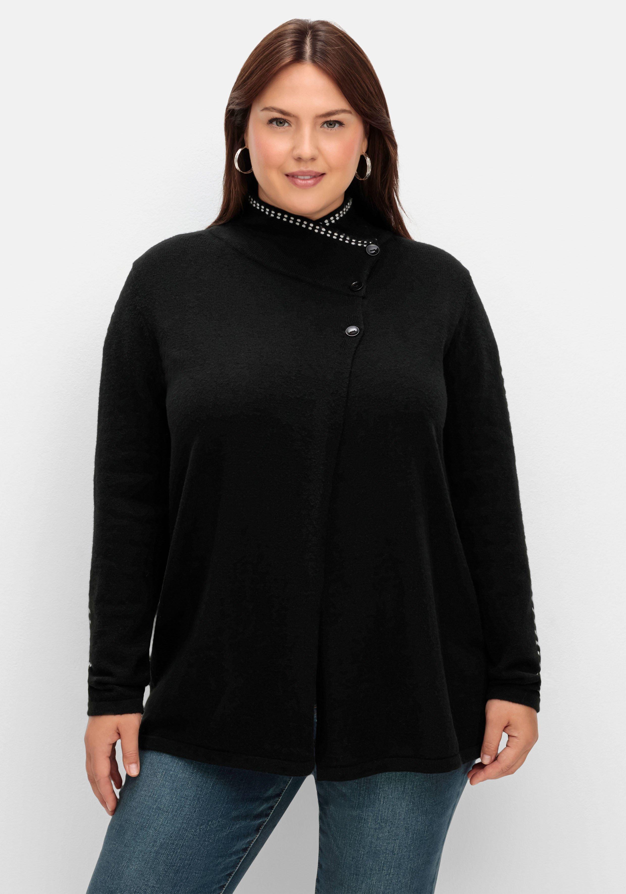 › Size 40 schwarz Größen & Damen große ♥ Mode Pullover Plus sheego Strickjacken Größe |