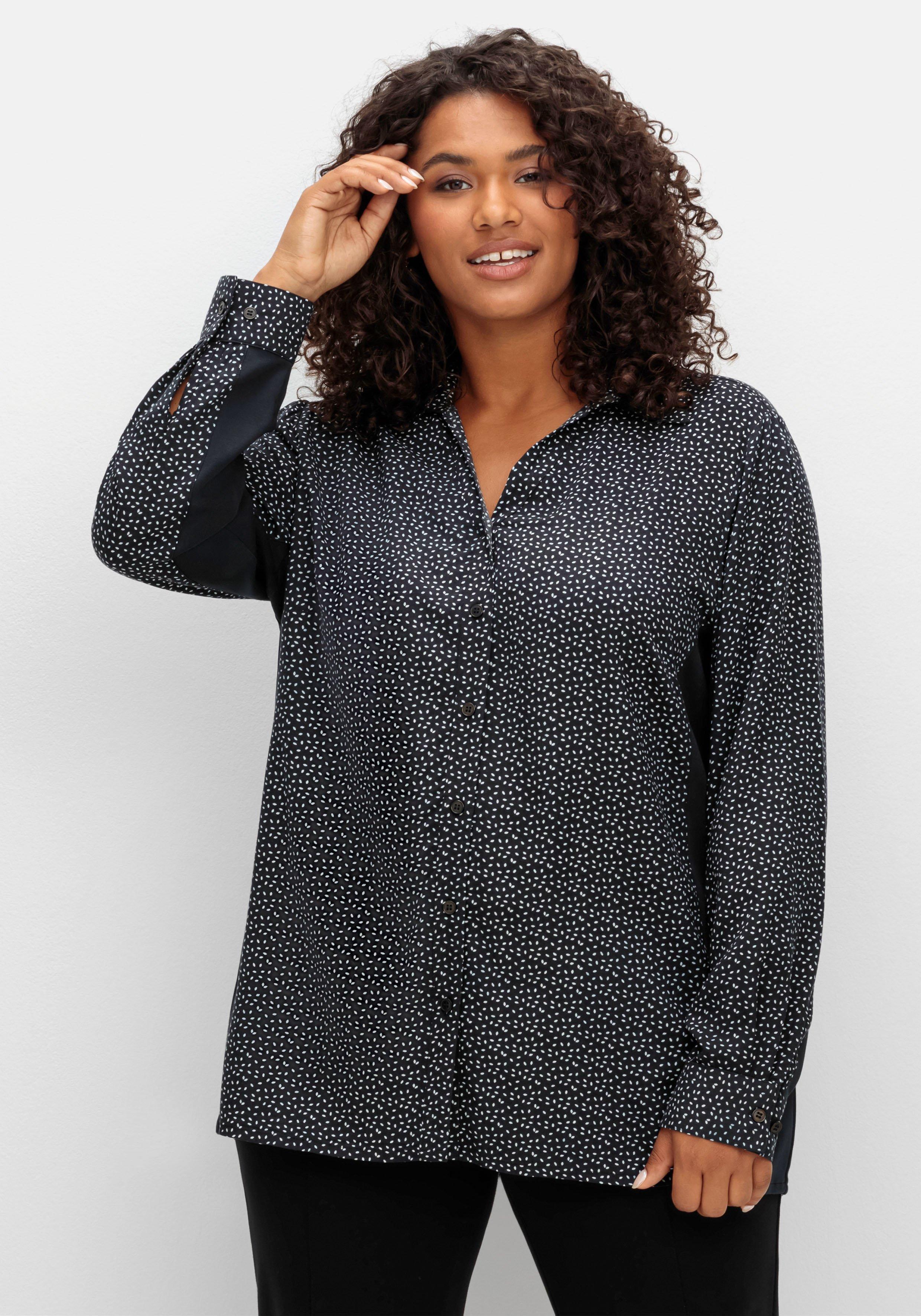 Bluse mit Print und elastischen Einsätzen - schwarz gemustert | sheego | Klassische Tuniken