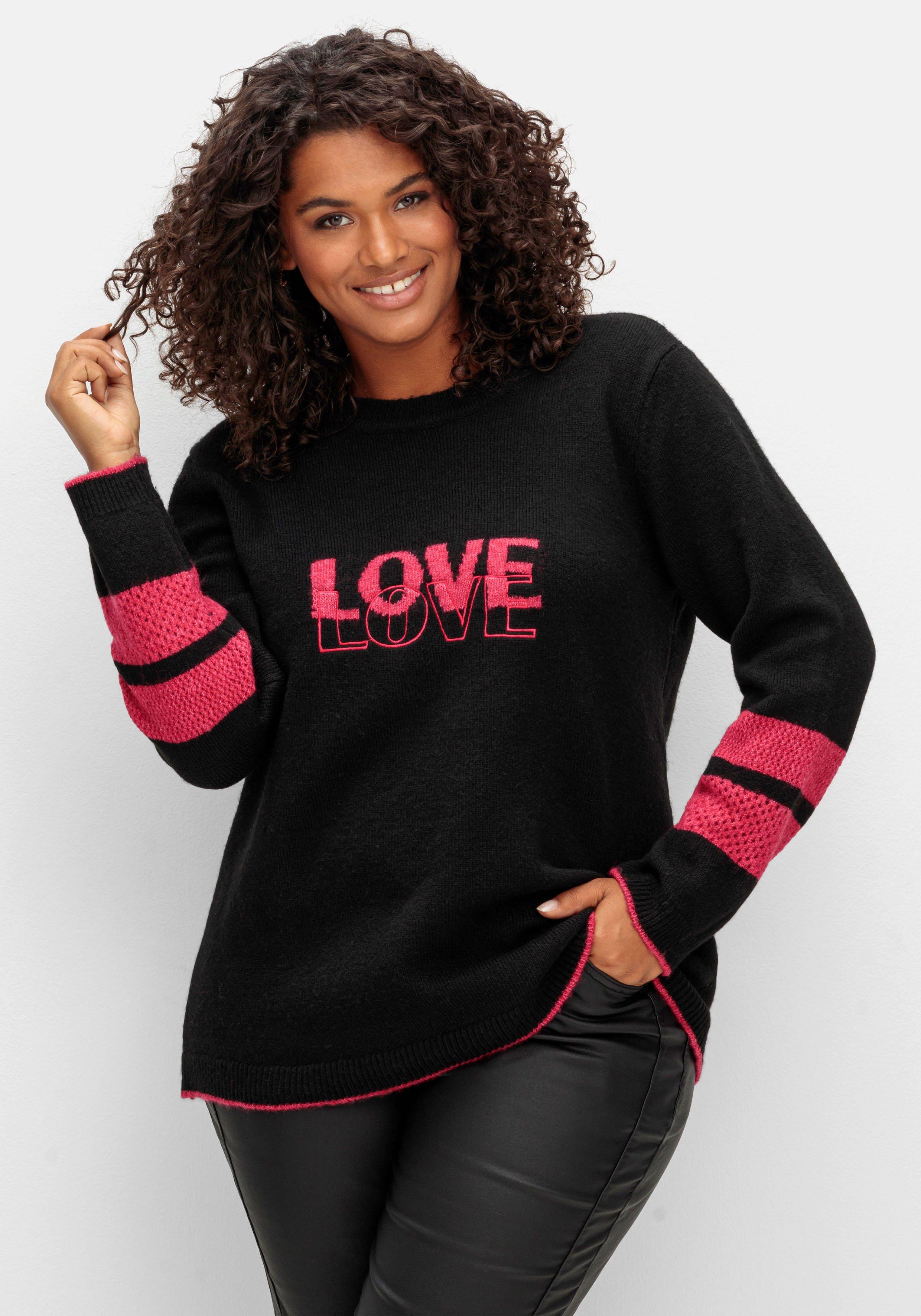 große 40 & Größe ♥ | Mode sheego Strickjacken Damen schwarz › Größen Plus Size Pullover