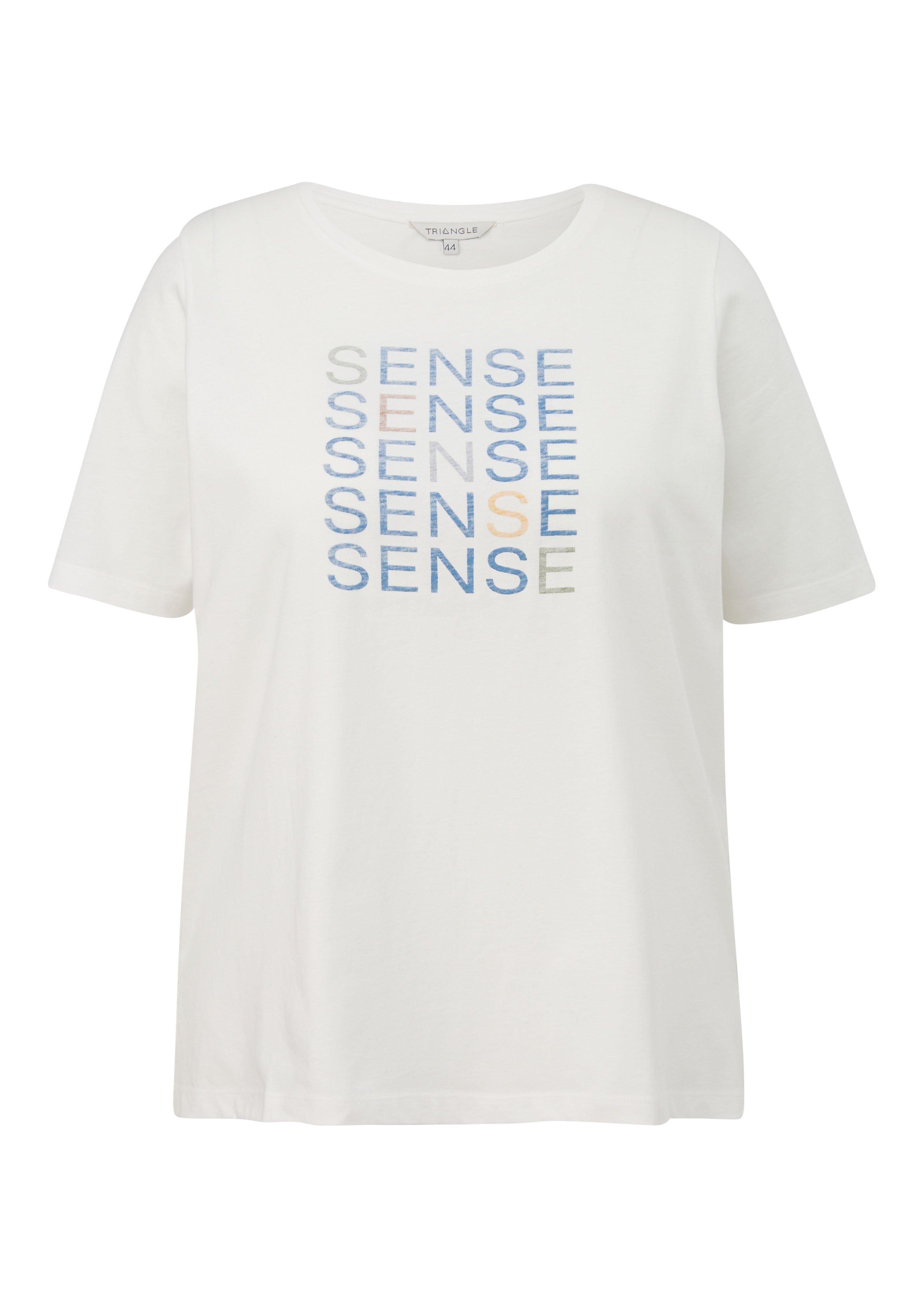Große Größen: T-Shirt aus Jersey mit Wordingprint, weiß bedruckt, Gr.44-54 product