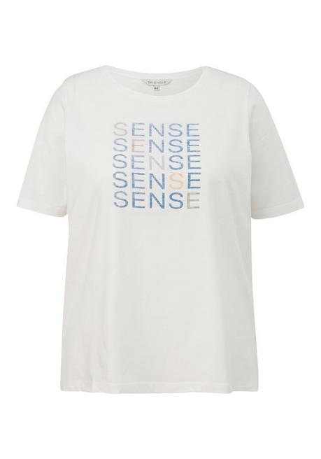 T-Shirt aus Jersey mit Wordingprint - weiß bedruckt - 44