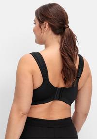 Sport-BH aus COOLMAX®, mit Netzeinsätzen, schwarz, Gr.85F