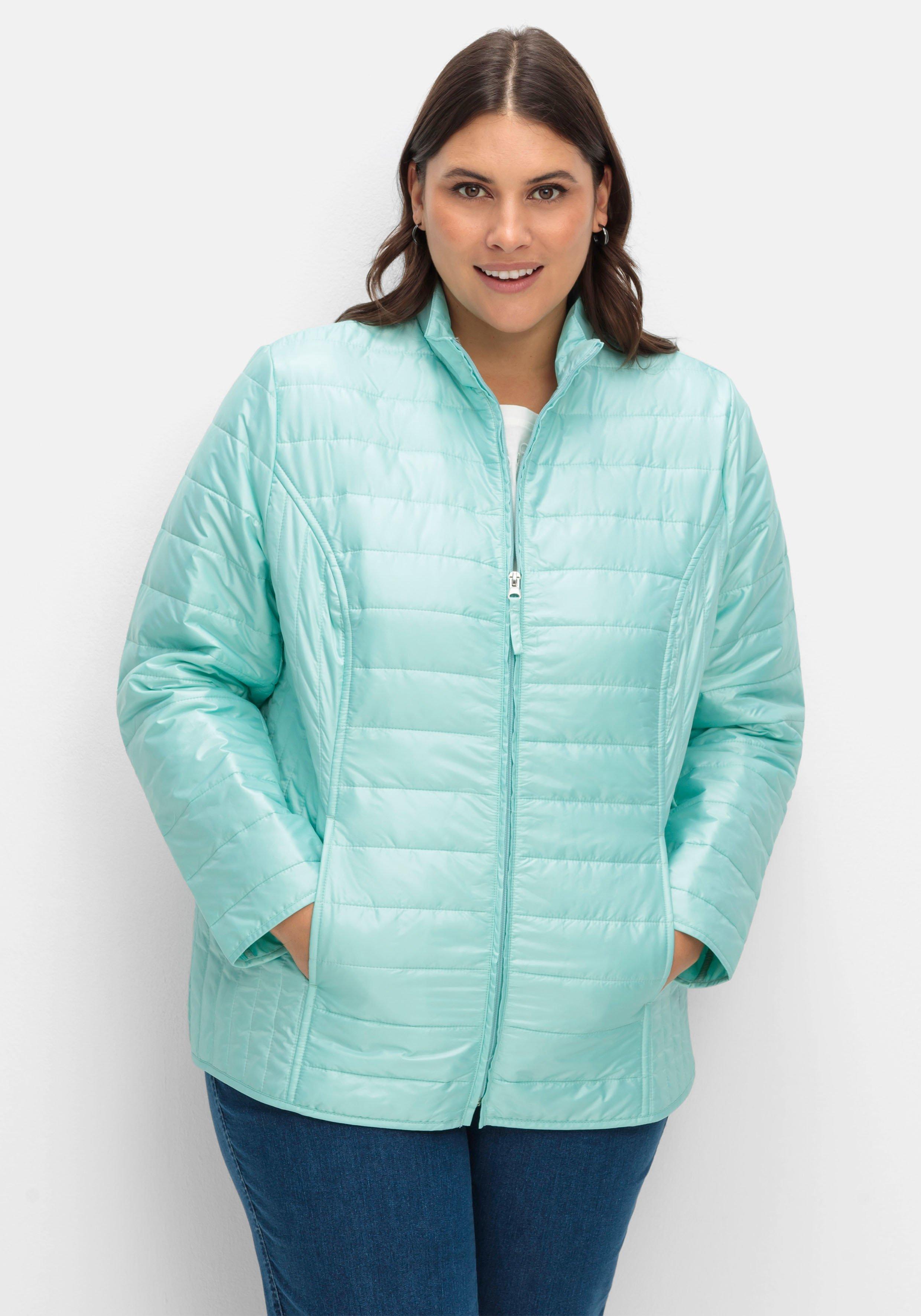 sheego Leicht wattierte Steppjacke mit Stehkragen - mint sheego