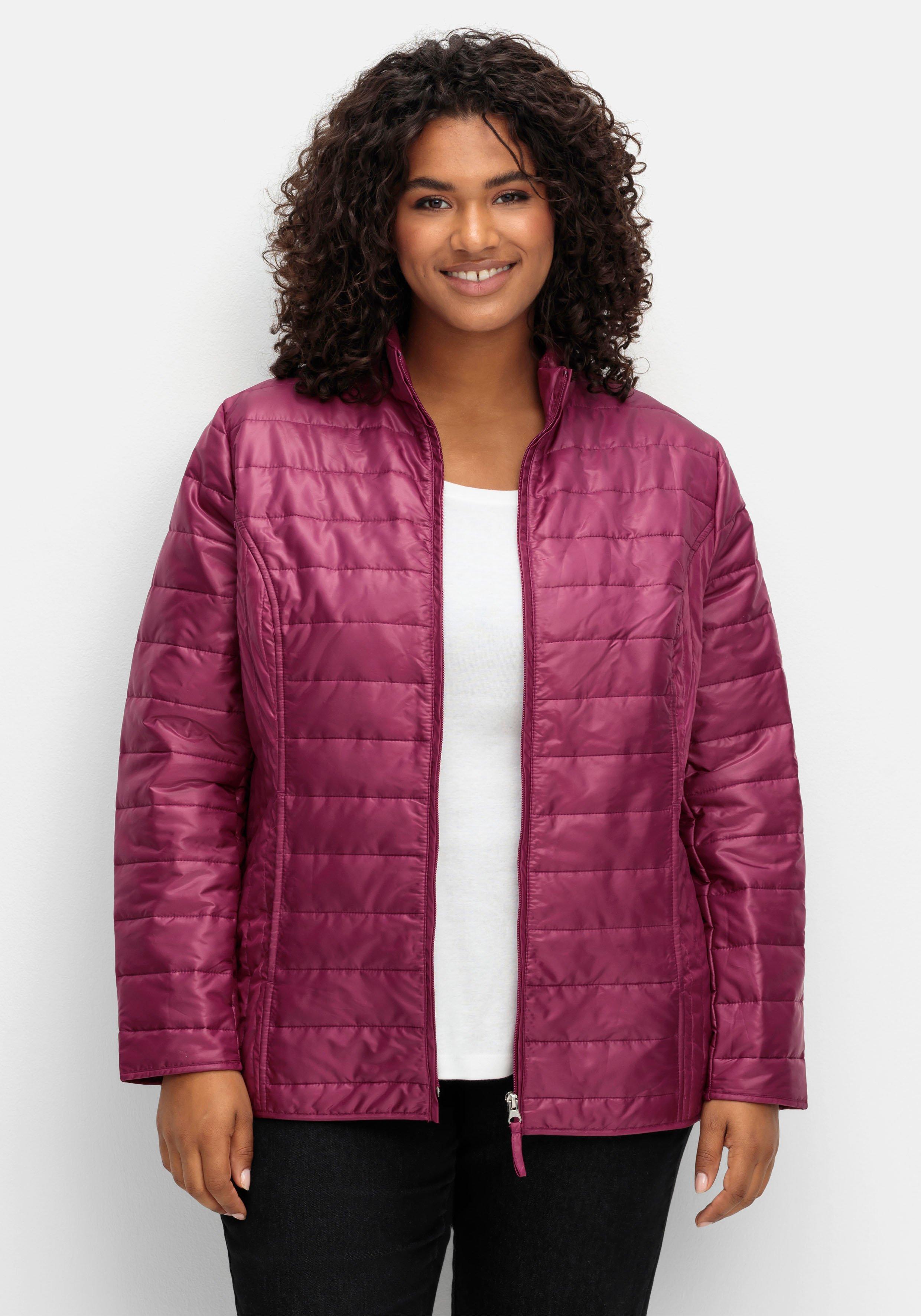 sheego Leicht wattierte Steppjacke mit Stehkragen - bordeaux sheego