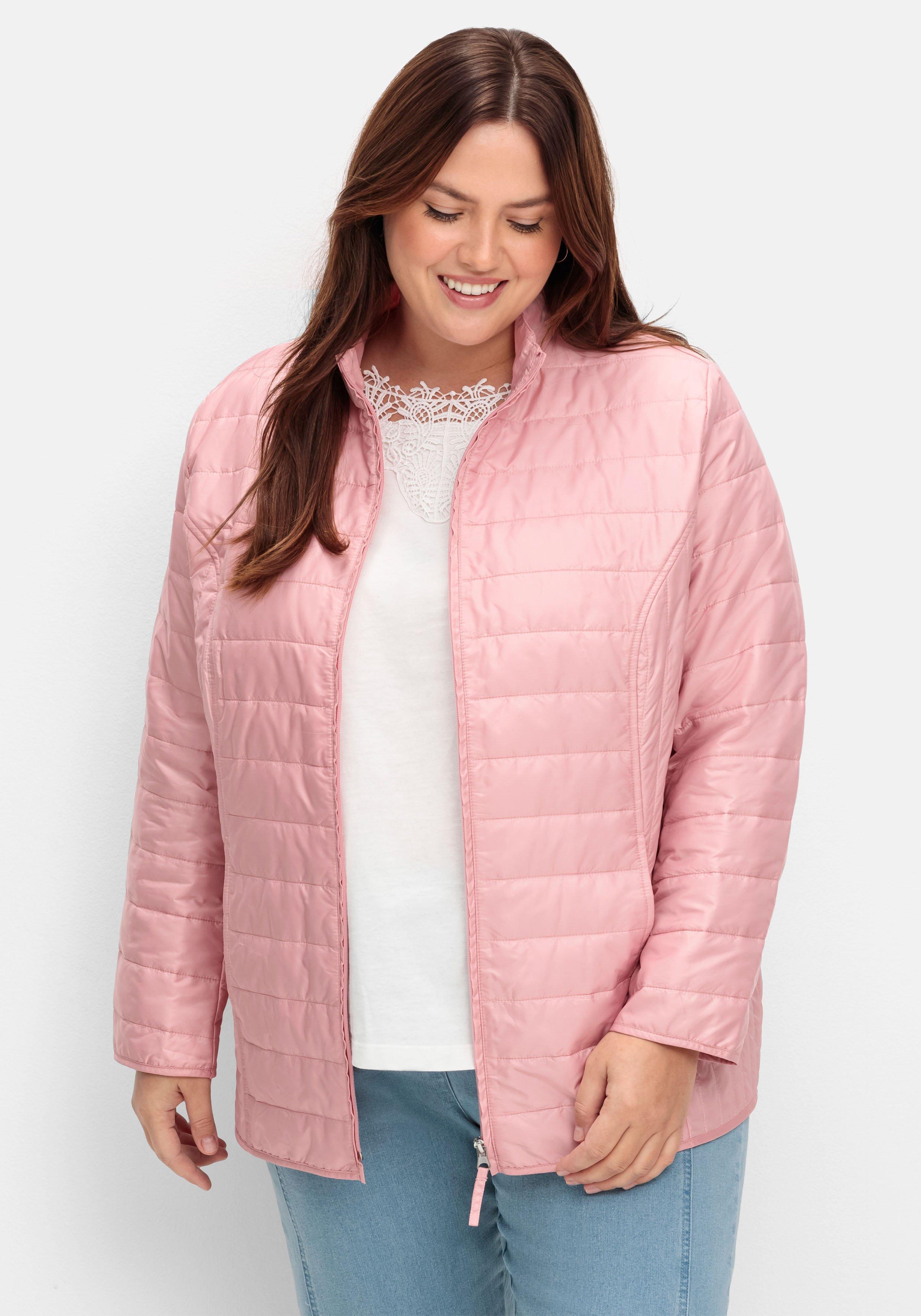 sheego Leicht wattierte Steppjacke mit Stehkragen - rosé sheego