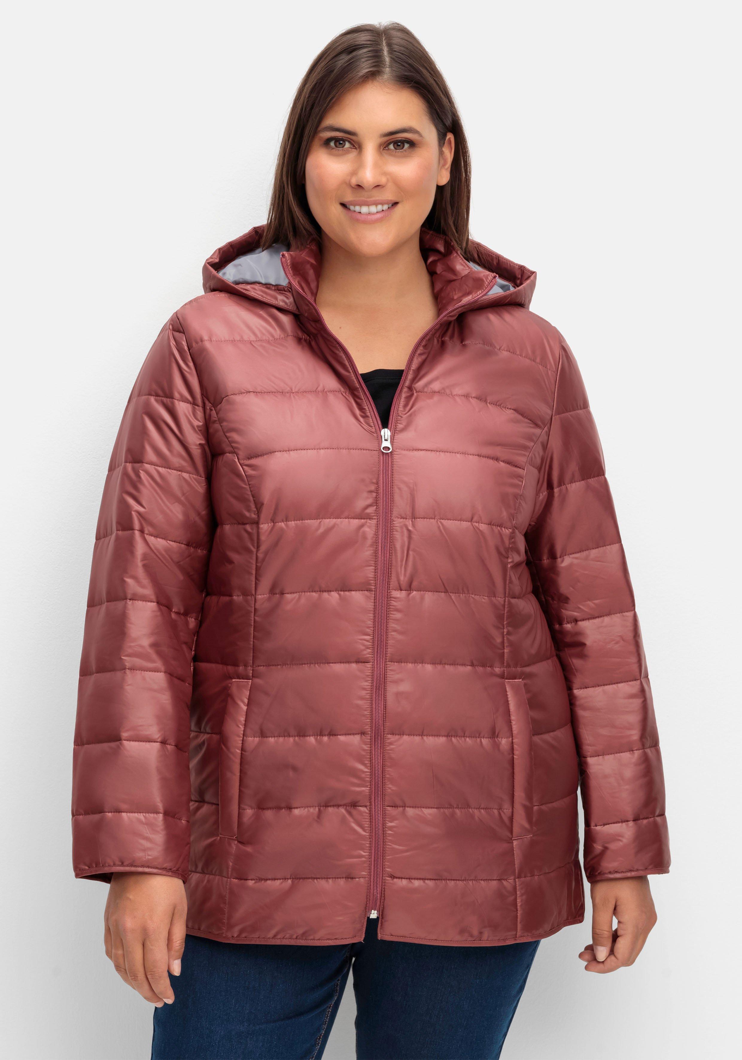 sheego Leicht wattierte Steppjacke mit Kapuze - altrosa sheego