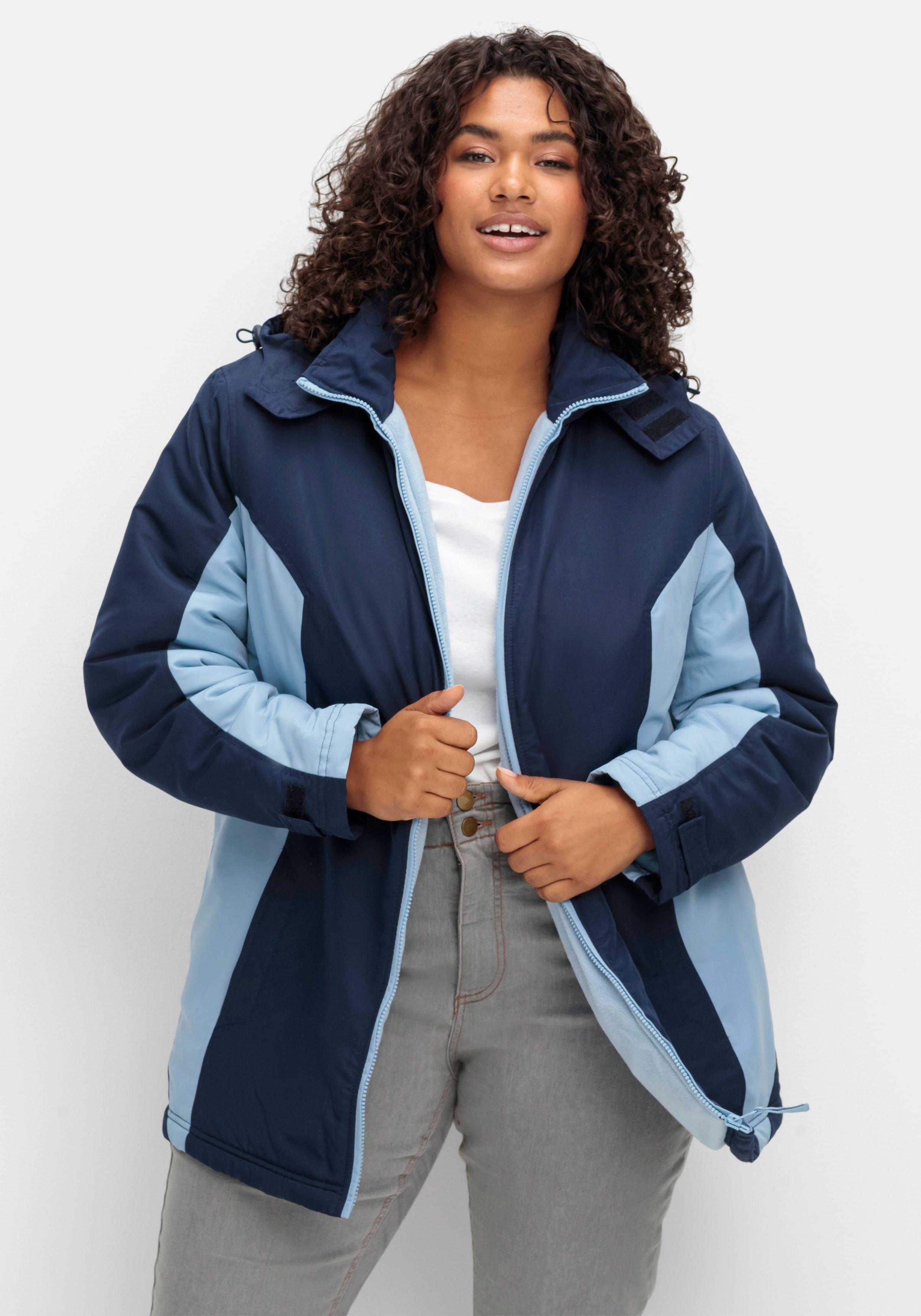 sheego Funktions-Winterjacke mit Kontrastdetails - bleu-marine sheego