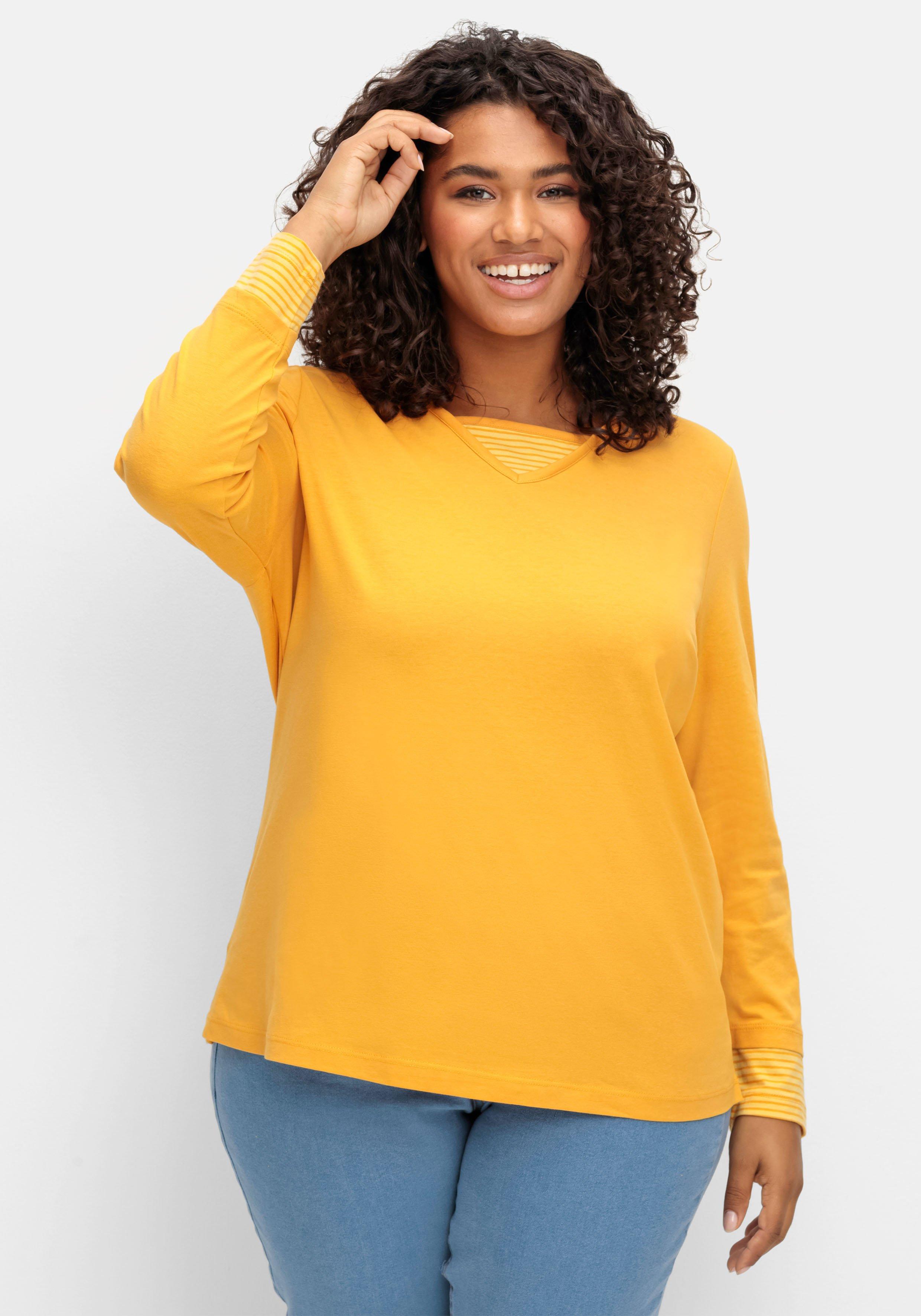 ♥ Size sheego Mode Shirts gelb große | Plus Größen