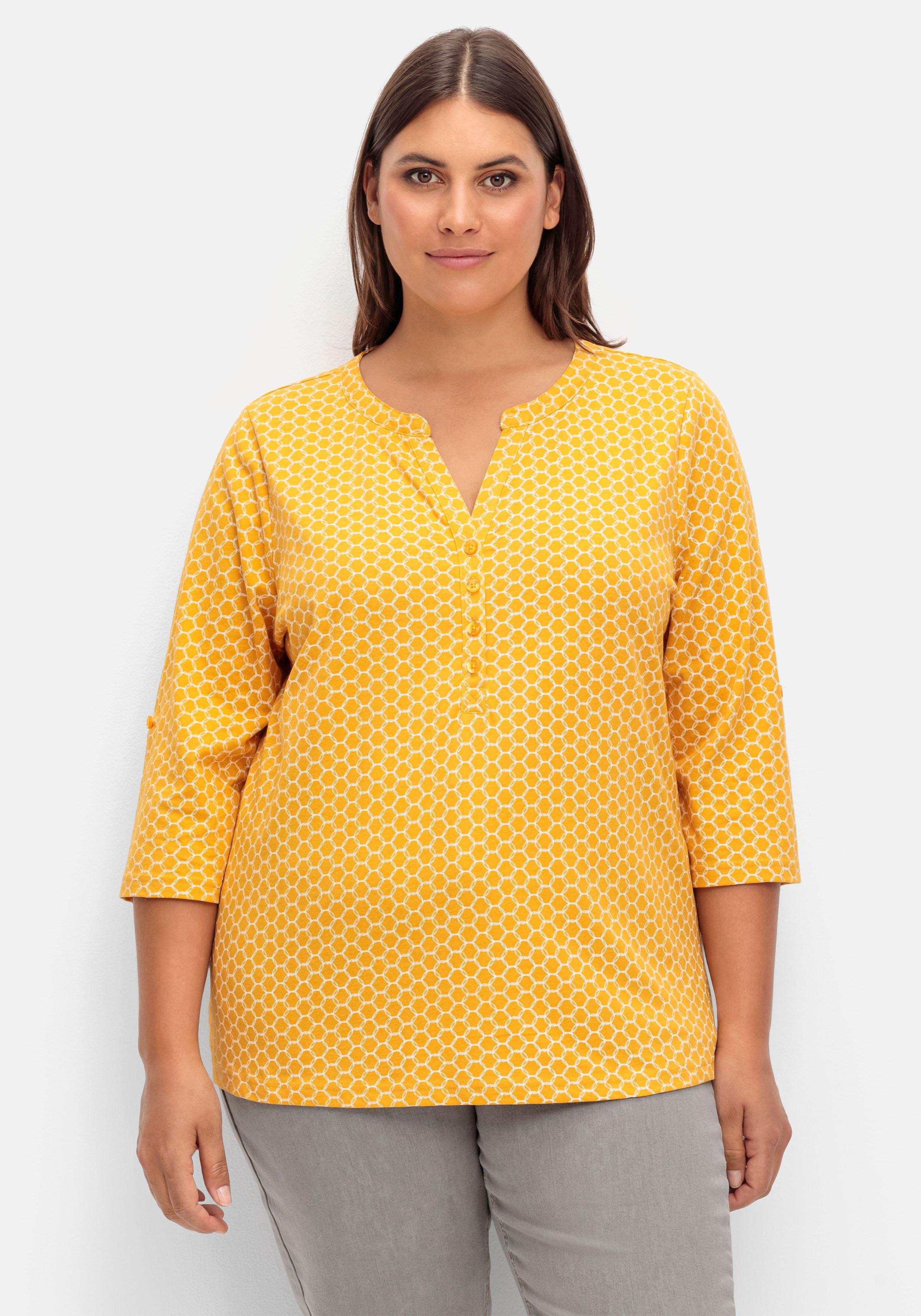 Shirts & Tops große Größen braun | sheego ♥ Plus Size Mode | Rundhalsshirts