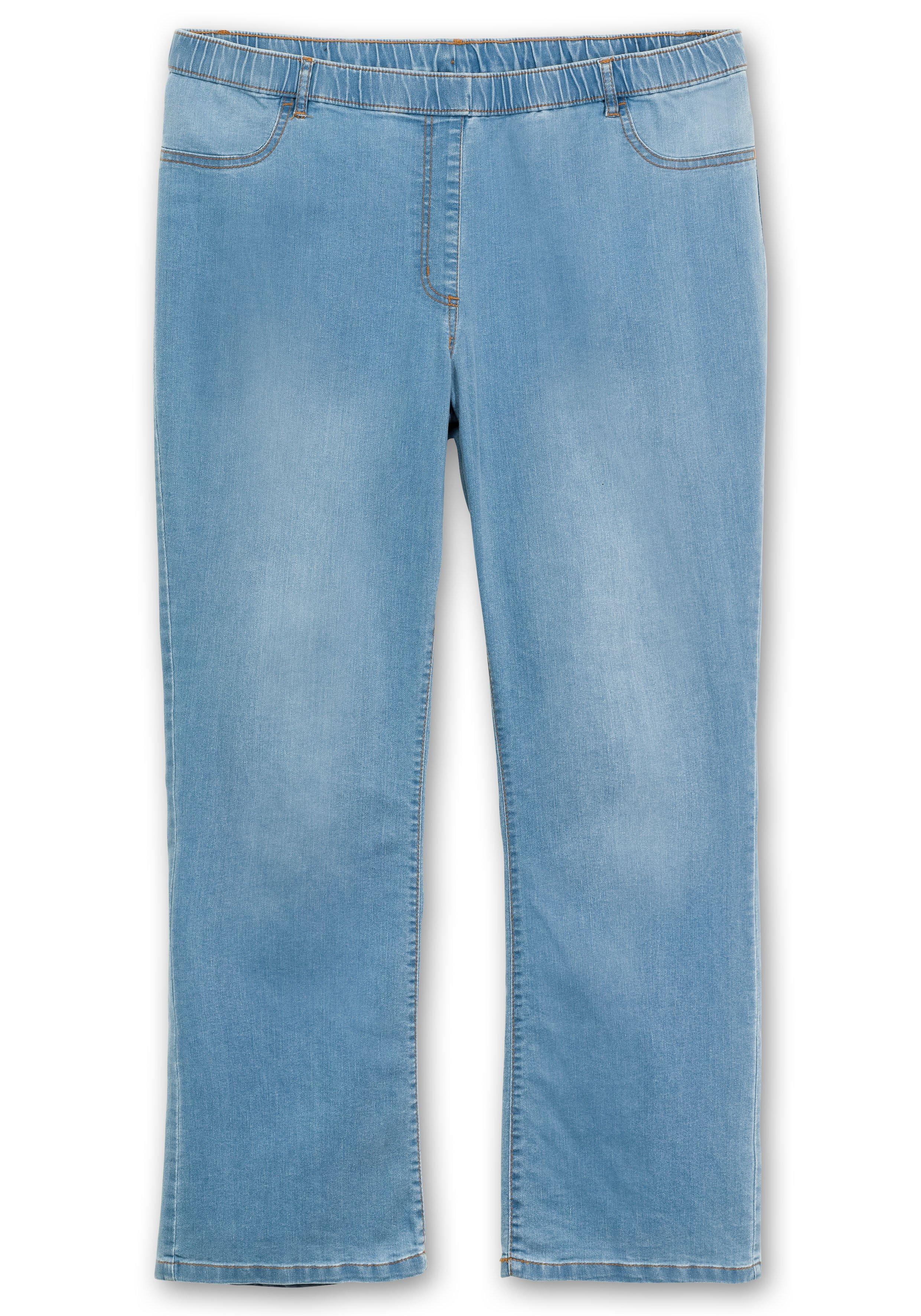 Gerade Jeans im extrahohen sheego light | - Paperbag-Schnitt Denim blue