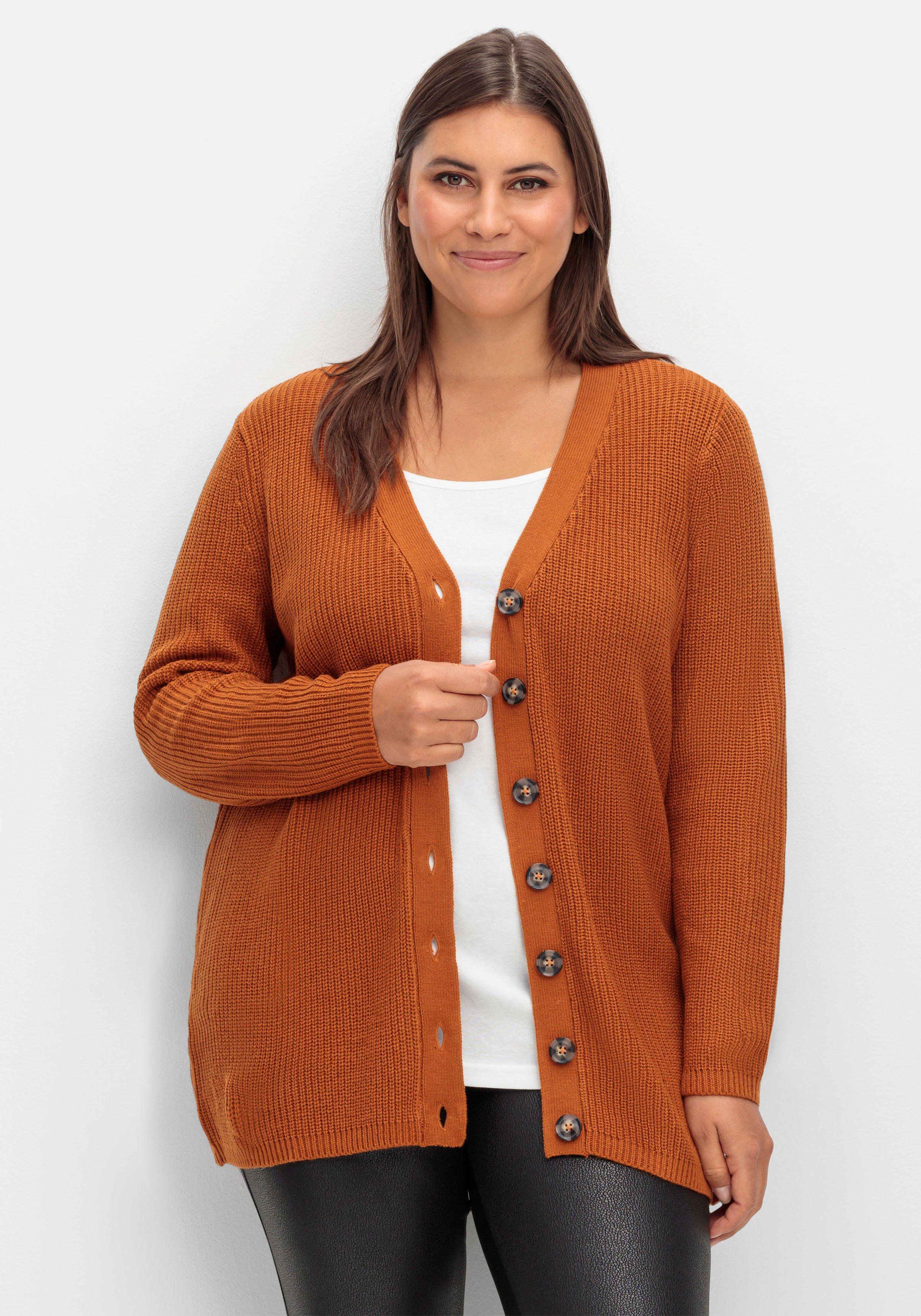 ♥ & Size große | Größe › Plus braun 48 Damen Strickjacken sheego Pullover Mode Größen