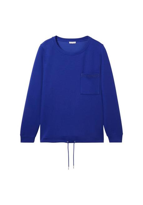 Sweatshirt mit Brusttasche und Kordelzug am Saum - royalblau - 50