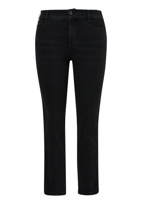 Schmale Jeans mit kontrastfarbener Seitennaht - black Denim - 44