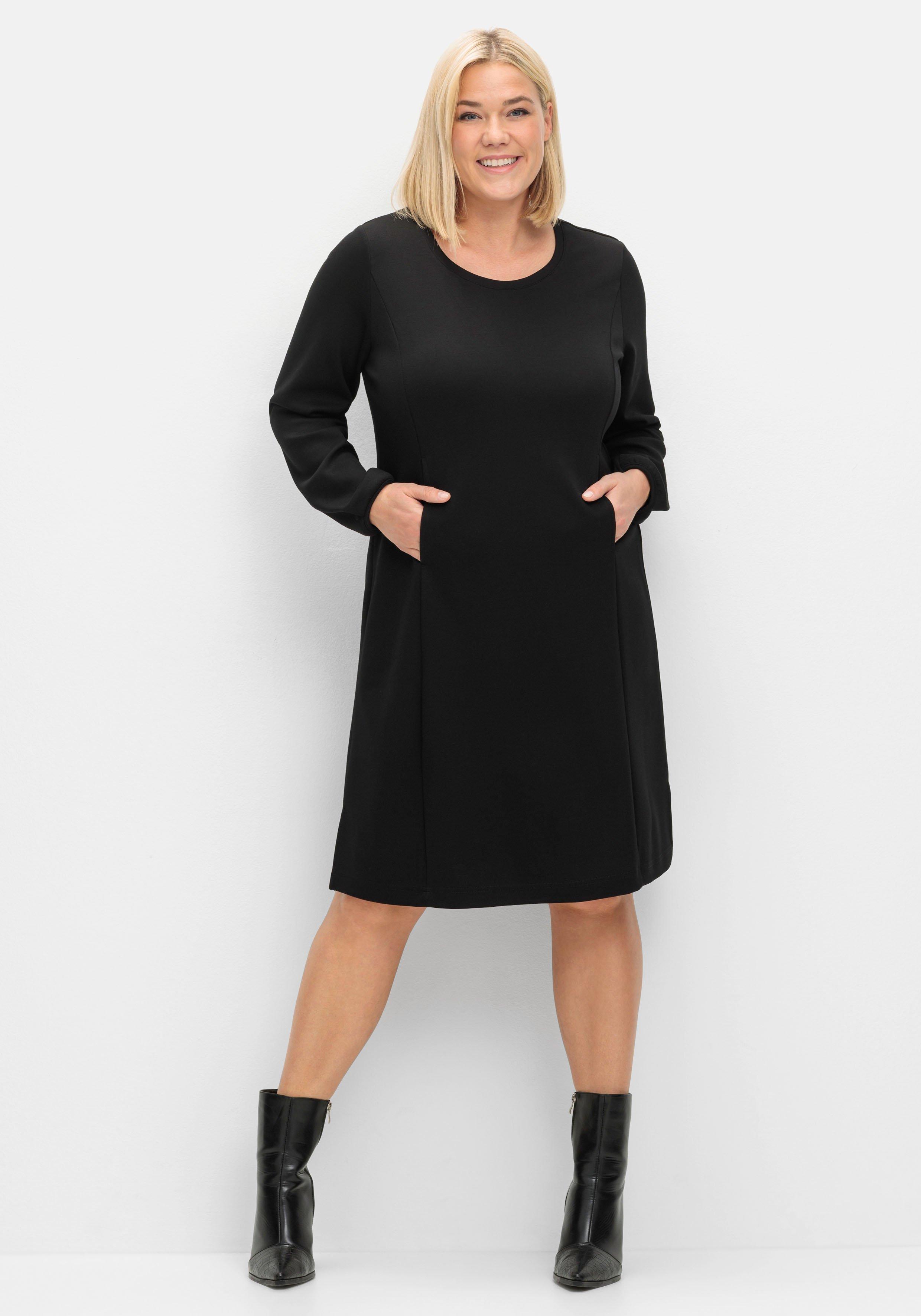 sheego Shirtkleid in schwerer Qualität, mit Raffung hinten - schwarz sheego