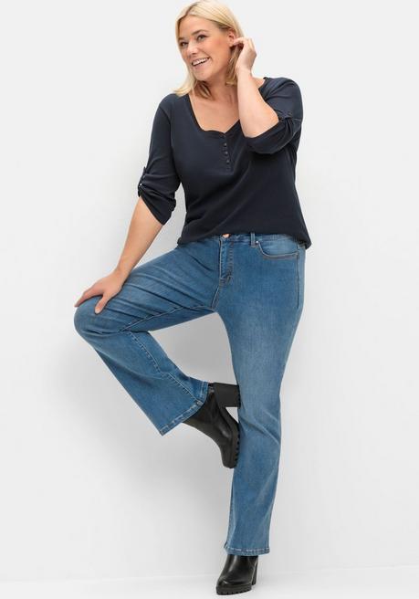 Bootcut Stretch-Jeans mit Bodyforming-Effekt - blue Denim - 40