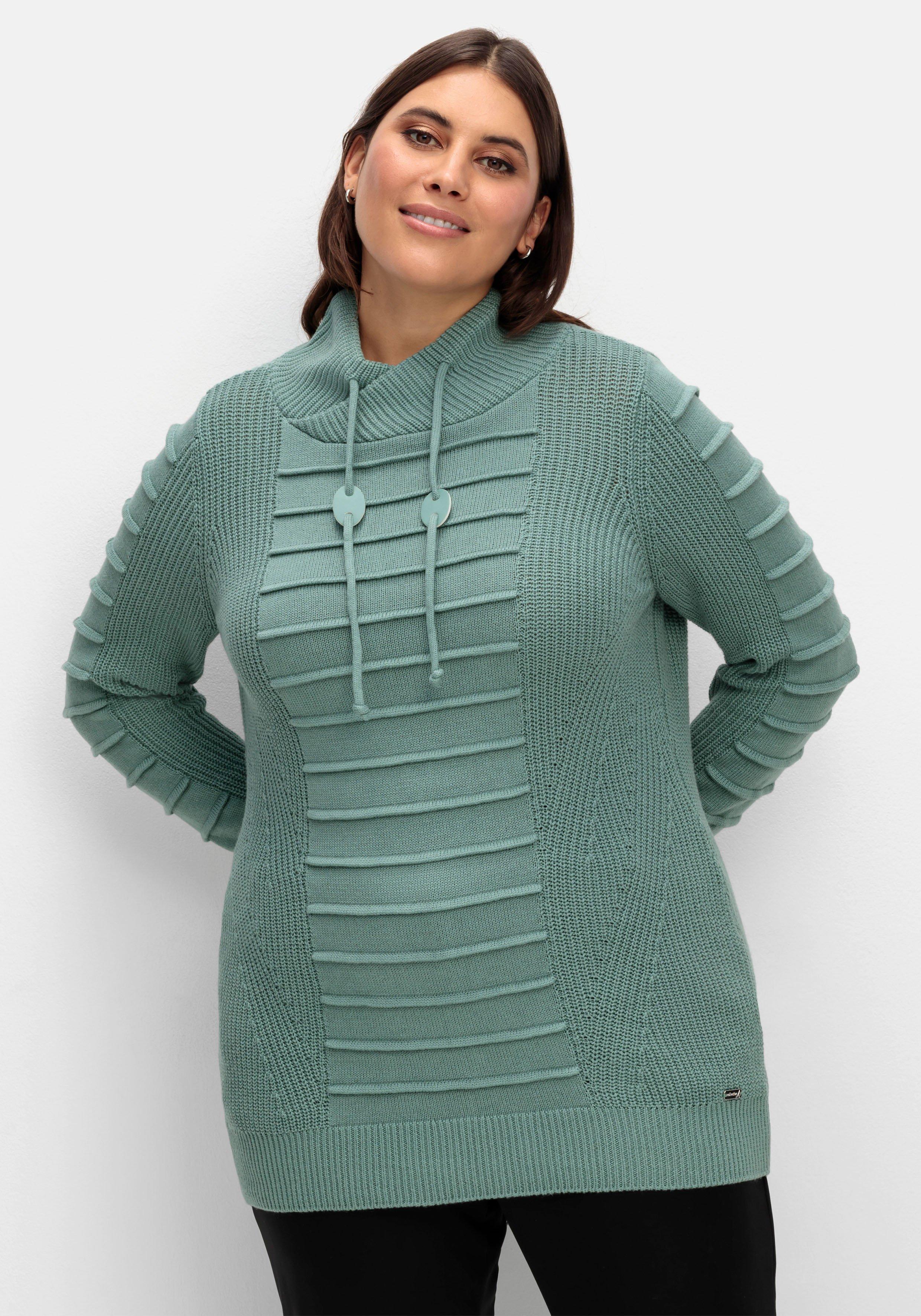 sheego x Collection L. Longpullover mit Strukturmuster in Biesen-Optik - jade sheego