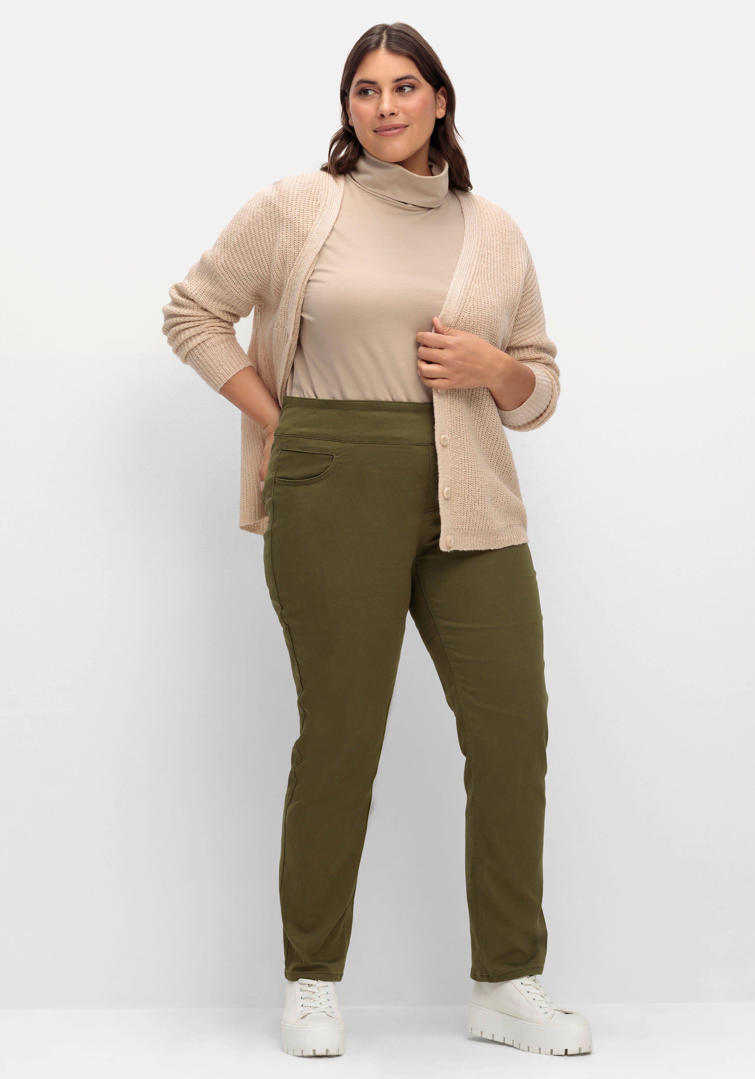 sheego x Collection L. Gerade Hose mit hohem Rundum-Dehnbund - khaki sheego