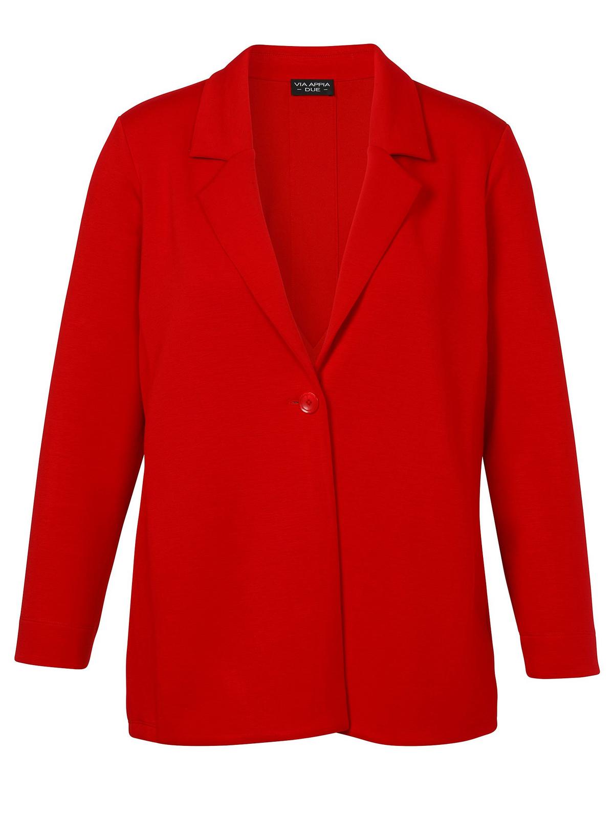 Sheego Blazer In Sweatqualität, Mit 1-Knopf-Verschluss, Rot, Gr.42
