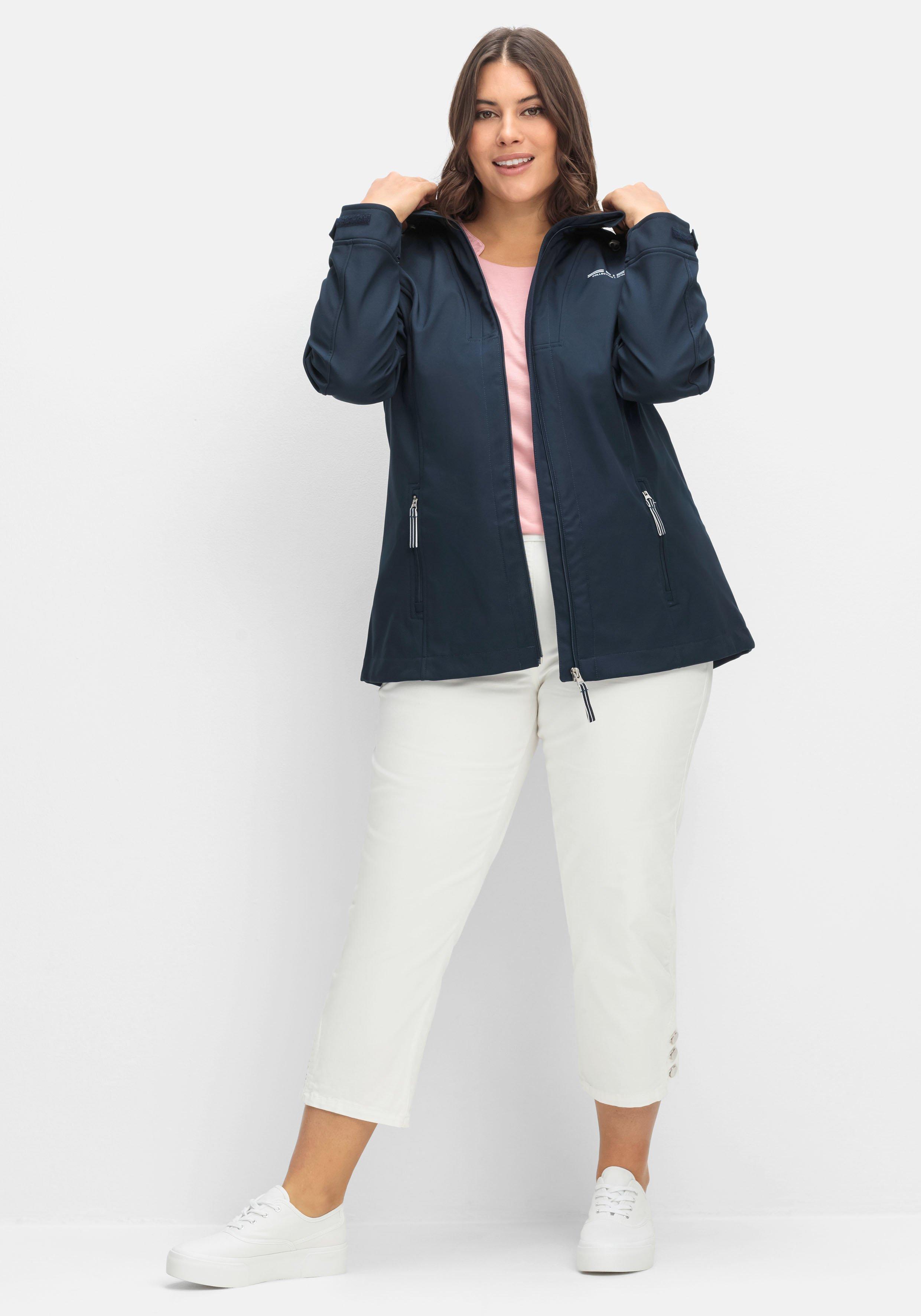 sheego x Collection L. Wind- und wasserabweisende Softshelljacke - marine sheego