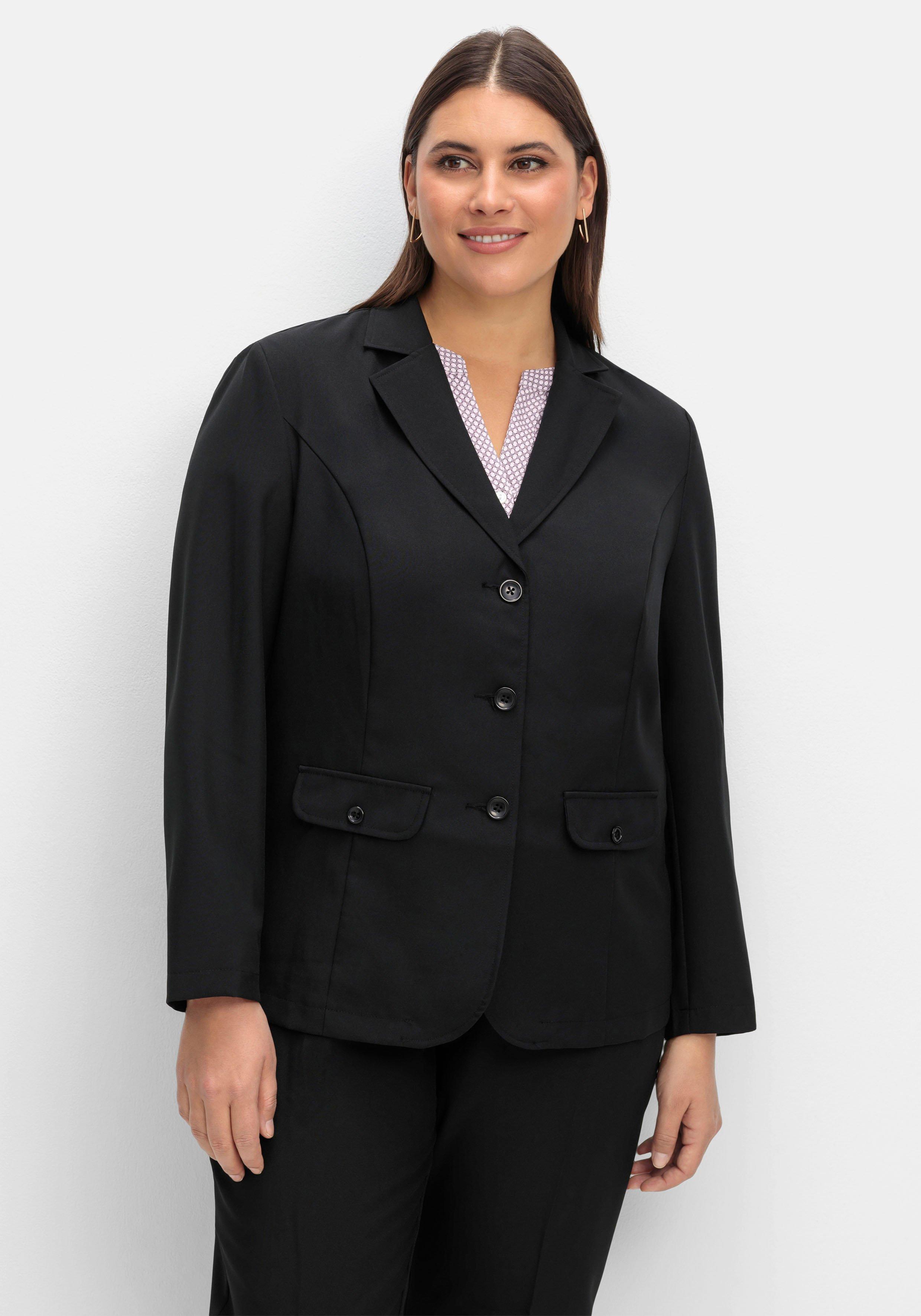 sheego Blazer in klassischer Form - schwarz sheego