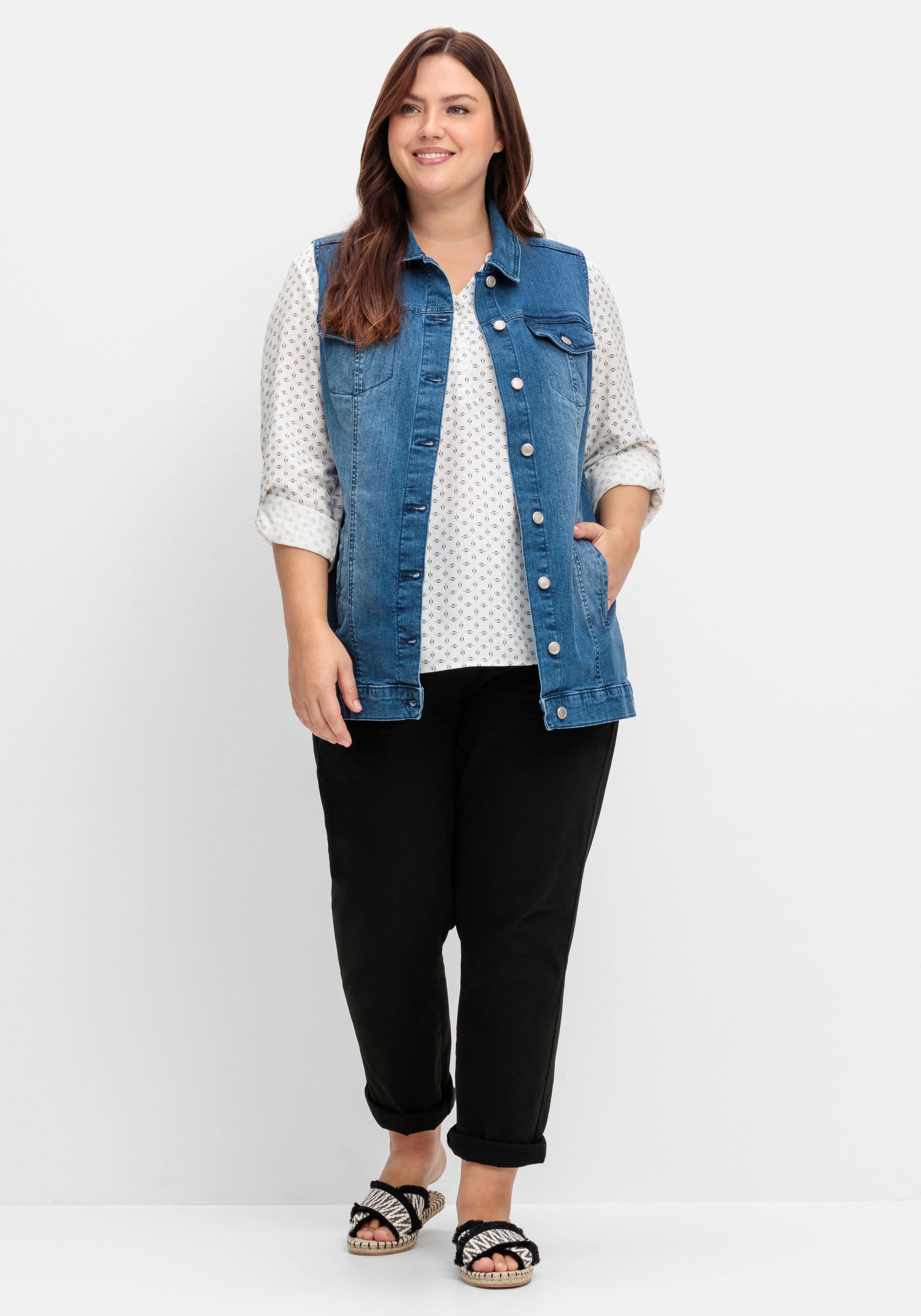 sheego Jeansweste in leicht taillierter Form - blue Denim sheego