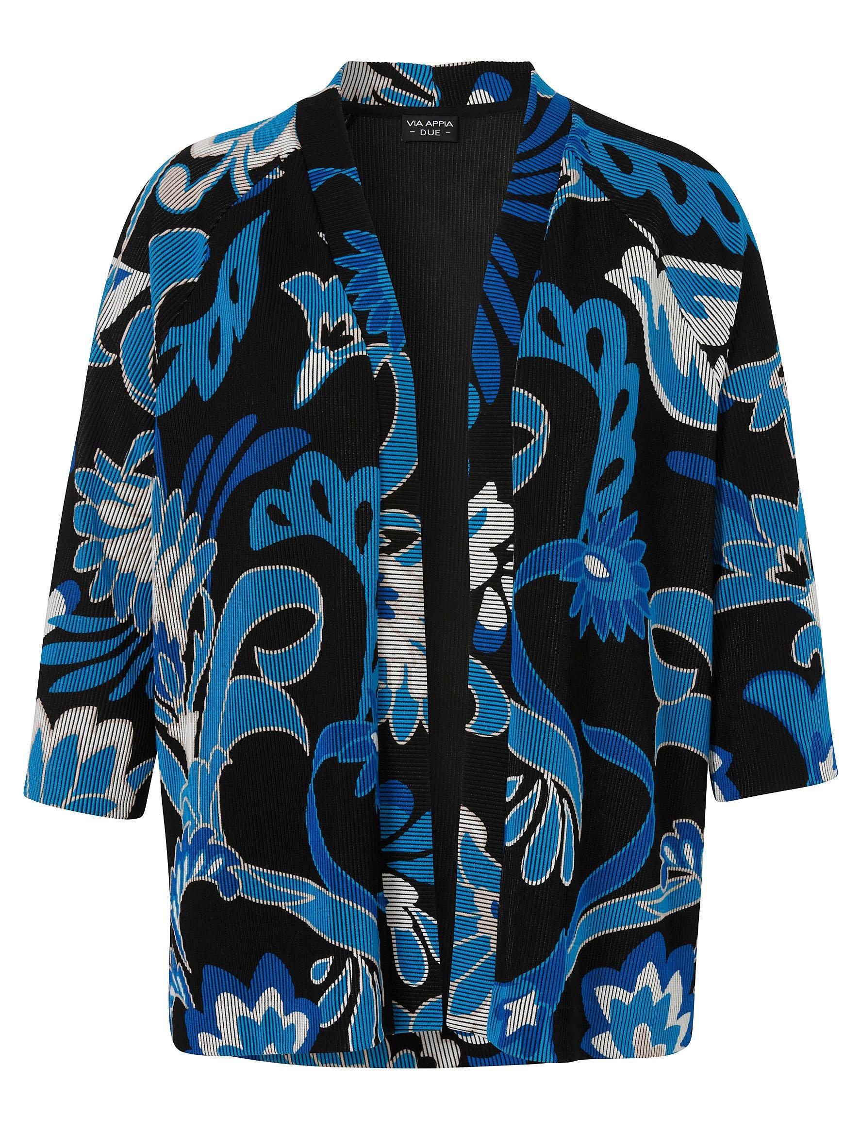 VIA APPIA DUE Jacke mit floralem Print, in Ottoman-Qualität - blau gemustert sheego